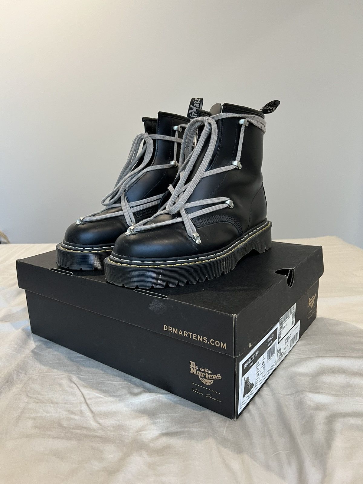 image of Dr Martens x Rick Owens Doc Martens 1460 Bex Leather Boots in Black, Men's (Size 11)