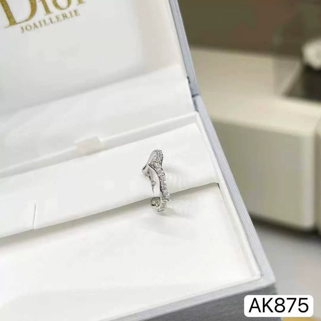 Dior Dior 18k WG Full Diamond Single Earring Bois de Rose LN Size ONE SIZE - 6 Thumbnail