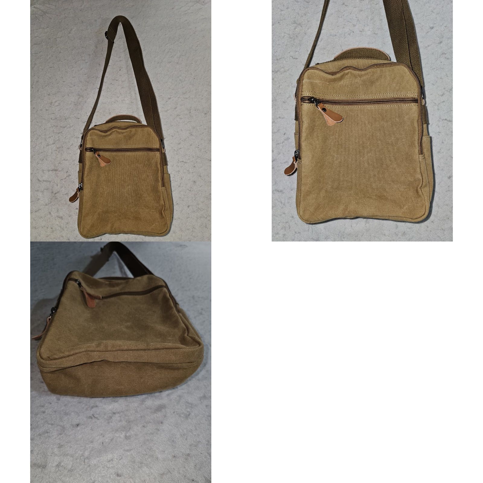 Vintage BERCHIRLY Classic Sm. Messenger Bag Brown Canvas Adjustable Crossbody Organizer Bag Size ONE SIZE - 8 Thumbnail