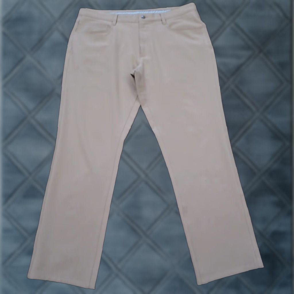 Footjoy FootJoy Pants Mens Size 36 Athletic Flat Front Beige Chino Polyester Blend Straight Leg 30 In Regular Size US 36 / EU 52 - 1 Thumbnail