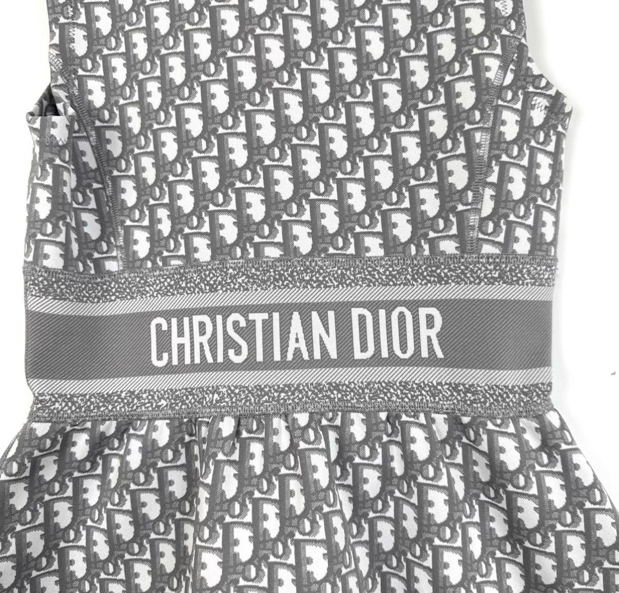 Dior Dior Gray Oblique Logo High Neck Sleeveless Waist Dress K12 Size XXS / US 00 / IT 34 - 4 Thumbnail