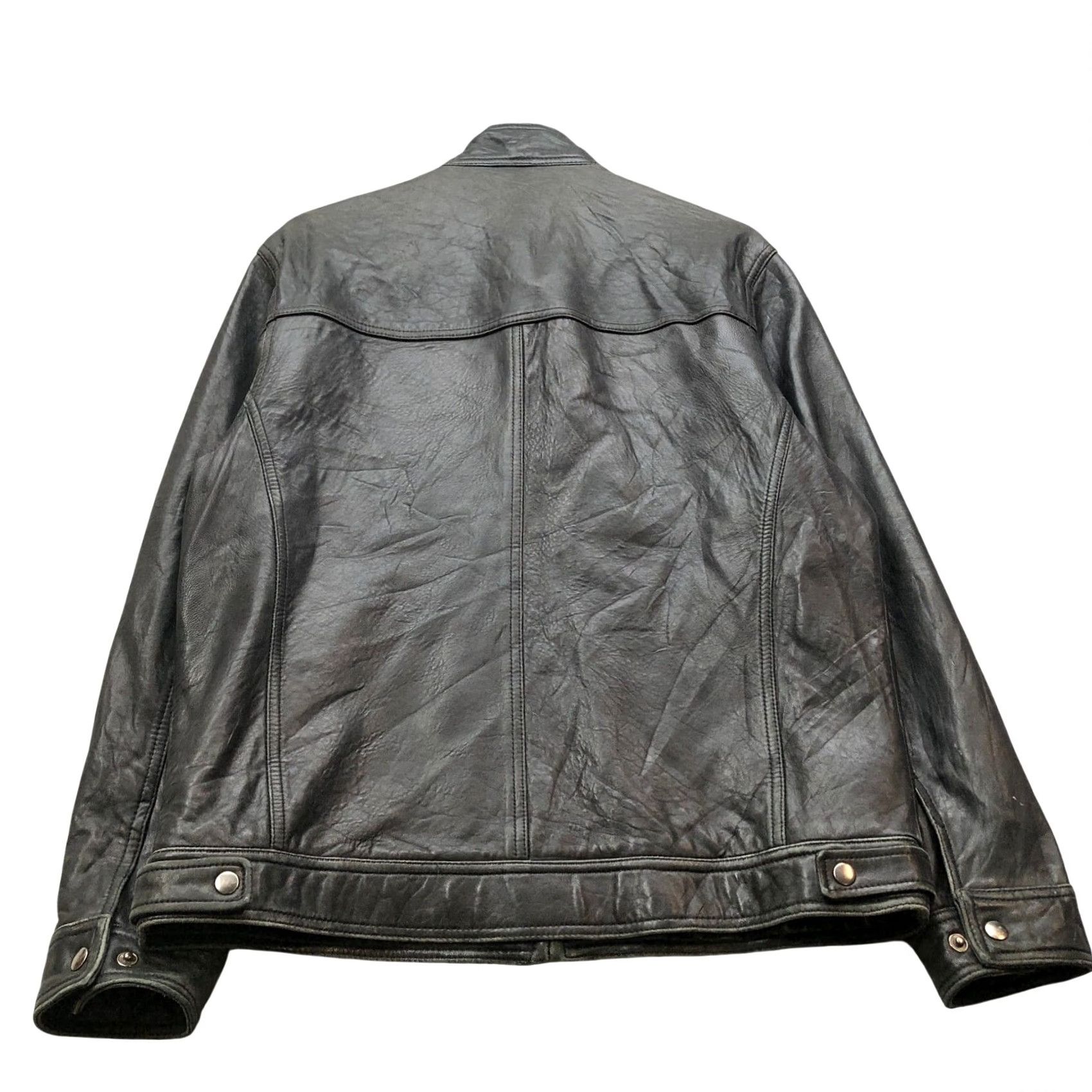 Alfani Alfani Leather Lined Motorcycle Jacket Mens M Black Short Sleeve Zip Pockets Size US M / EU 48-50 / 2 - 5 Thumbnail