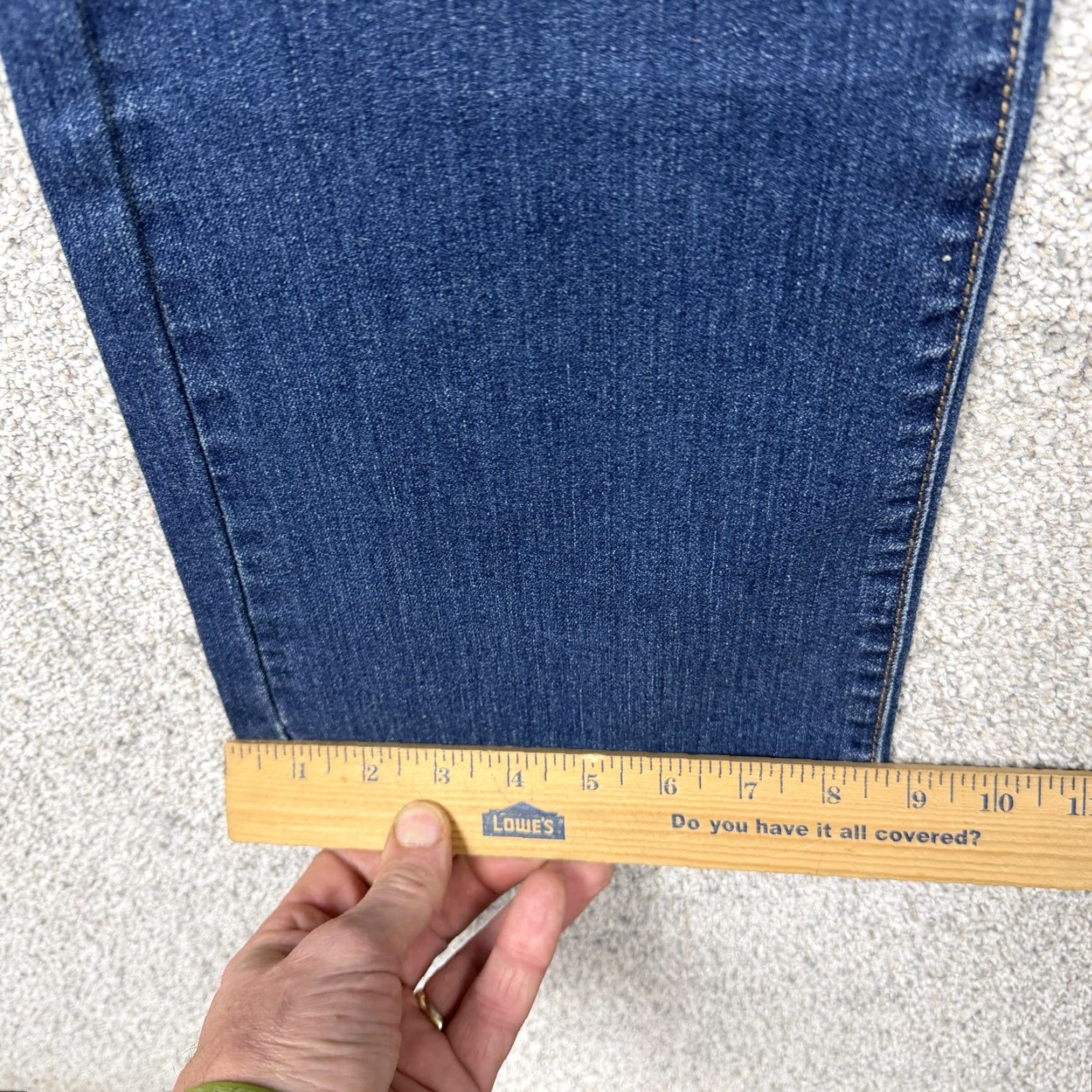 Denime Sonoma Jeans Womens 14 Slim Bootcut Denim Blue Mid Wash 37x31 Stretch 5-Pocket Mid Rise Cotton Polyester Spandex Size 36" / US 14 / IT 50 - 3 Thumbnail