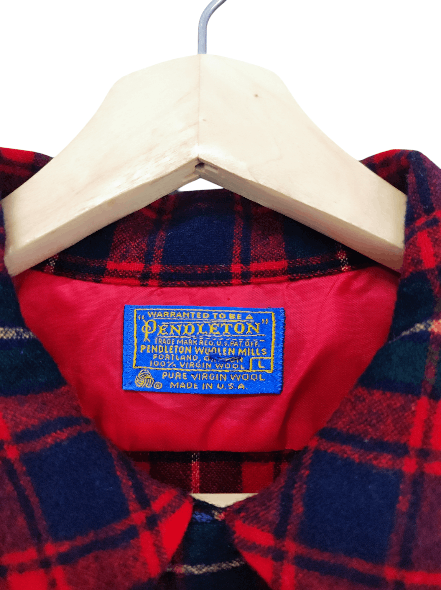 Pendleton × Vintage Vintage 80 Pendleton Virgin Wool Flannel Red Plaid Large USA Size US L / EU 52-54 / 3 - 6 Thumbnail
