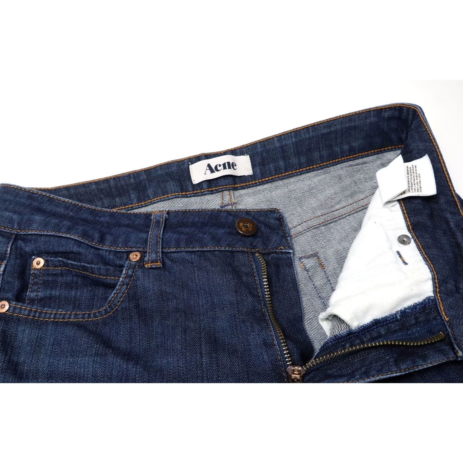 Vintage ACNE Hex Dc Jeans Women's Slim Fit Stretch Zip Fly Dark Blue W30/L32 Size 30" / US 8 / IT 44 - 4 Thumbnail
