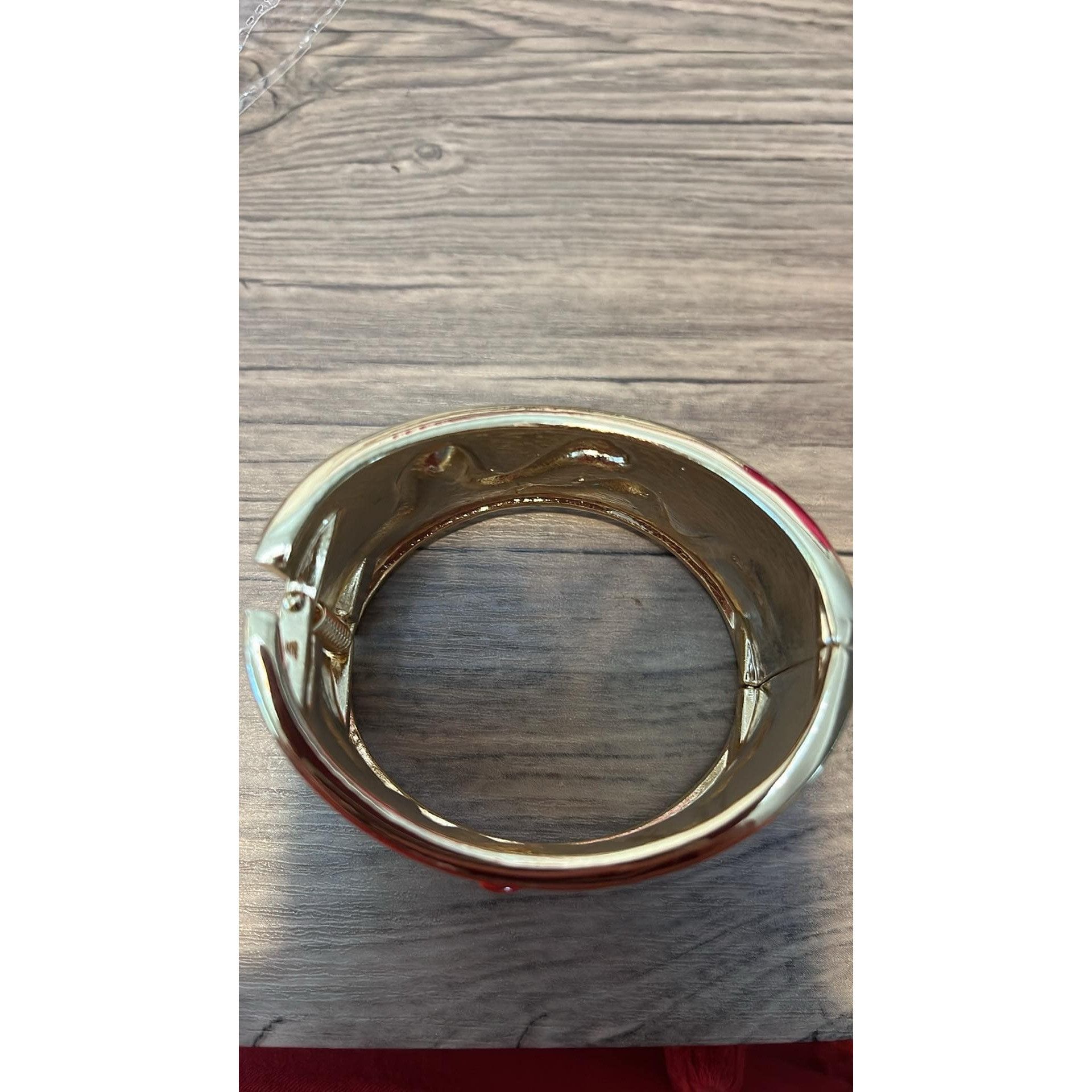 Other Gold Snake Enamel Clamper Green Bracelet Size ONE SIZE - 3 Thumbnail