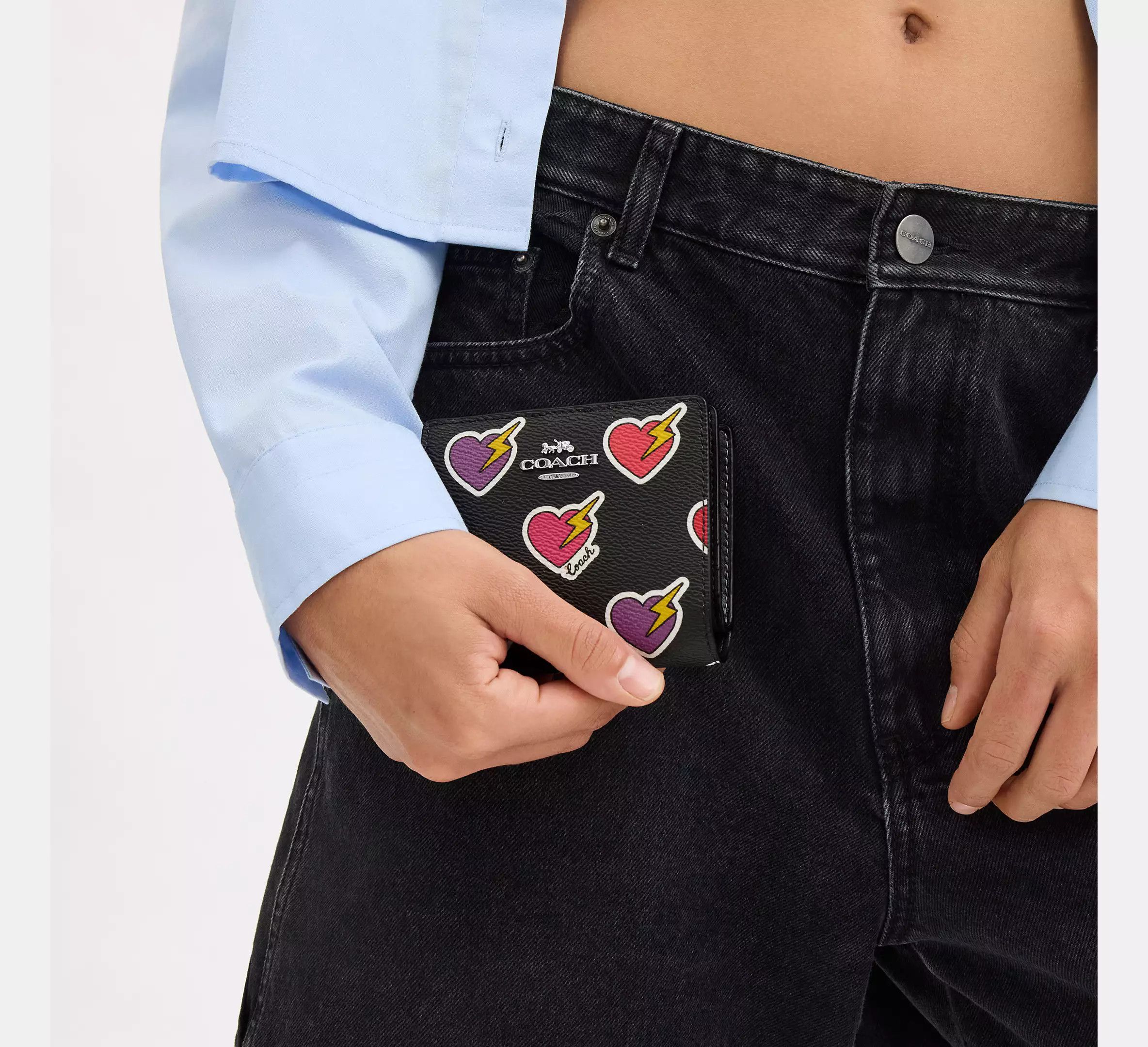 Coach Snap Wallet With Heart Bolt Print CW537 Size ONE SIZE - 7 Thumbnail