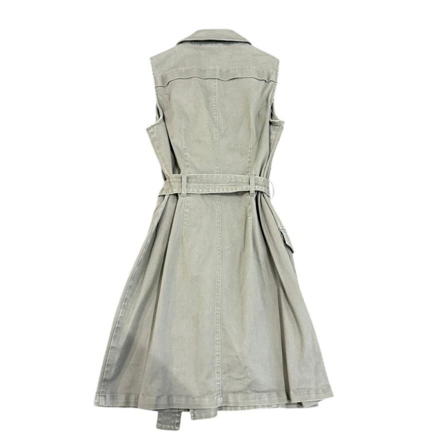 Marissa Webb Marissa Webb x RTR Tie Waist Twill Dress in Green, Size US 8 Size M / US 6-8 / IT 42-44 - 7 Thumbnail