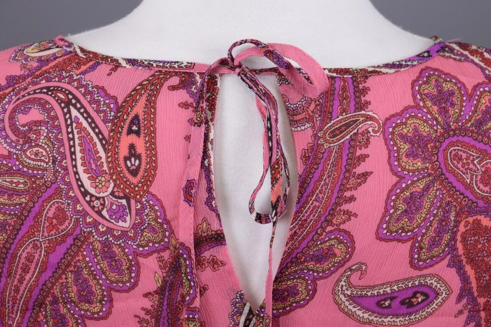 J.Crew J.Crew Pink Silk Paisley Drawstring Blouse Shirt Size 6 / S Size S / US 4 / IT 40 - 11 Thumbnail