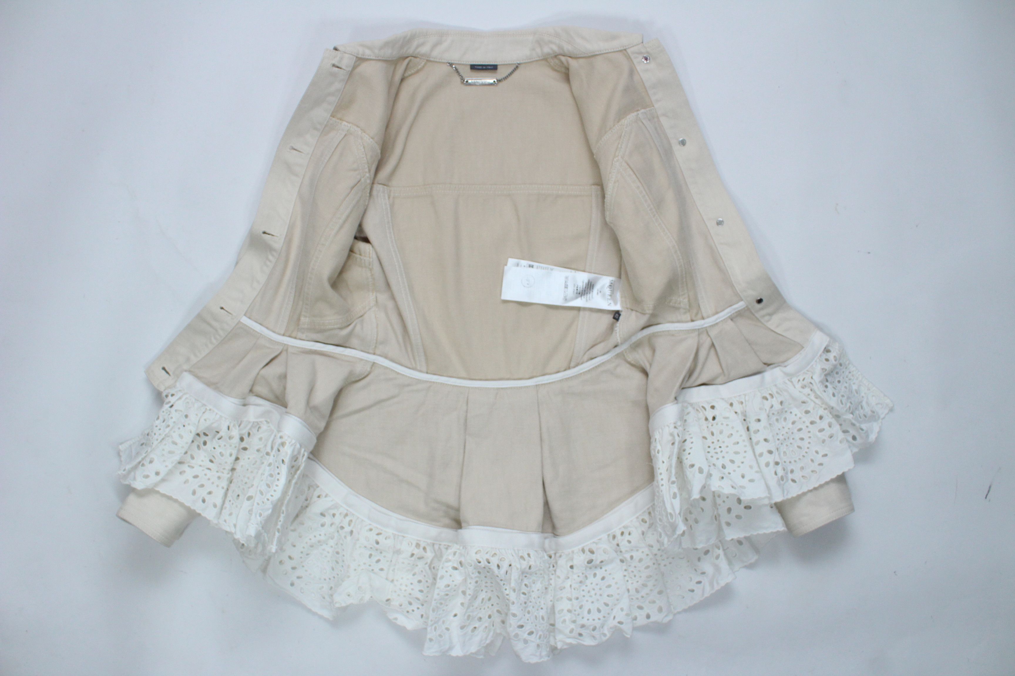 Alexander McQueen Alexander McQueen Ruffled Peplum Lace Denim Jacket IT 40 Size S / US 4 / IT 40 - 10 Thumbnail
