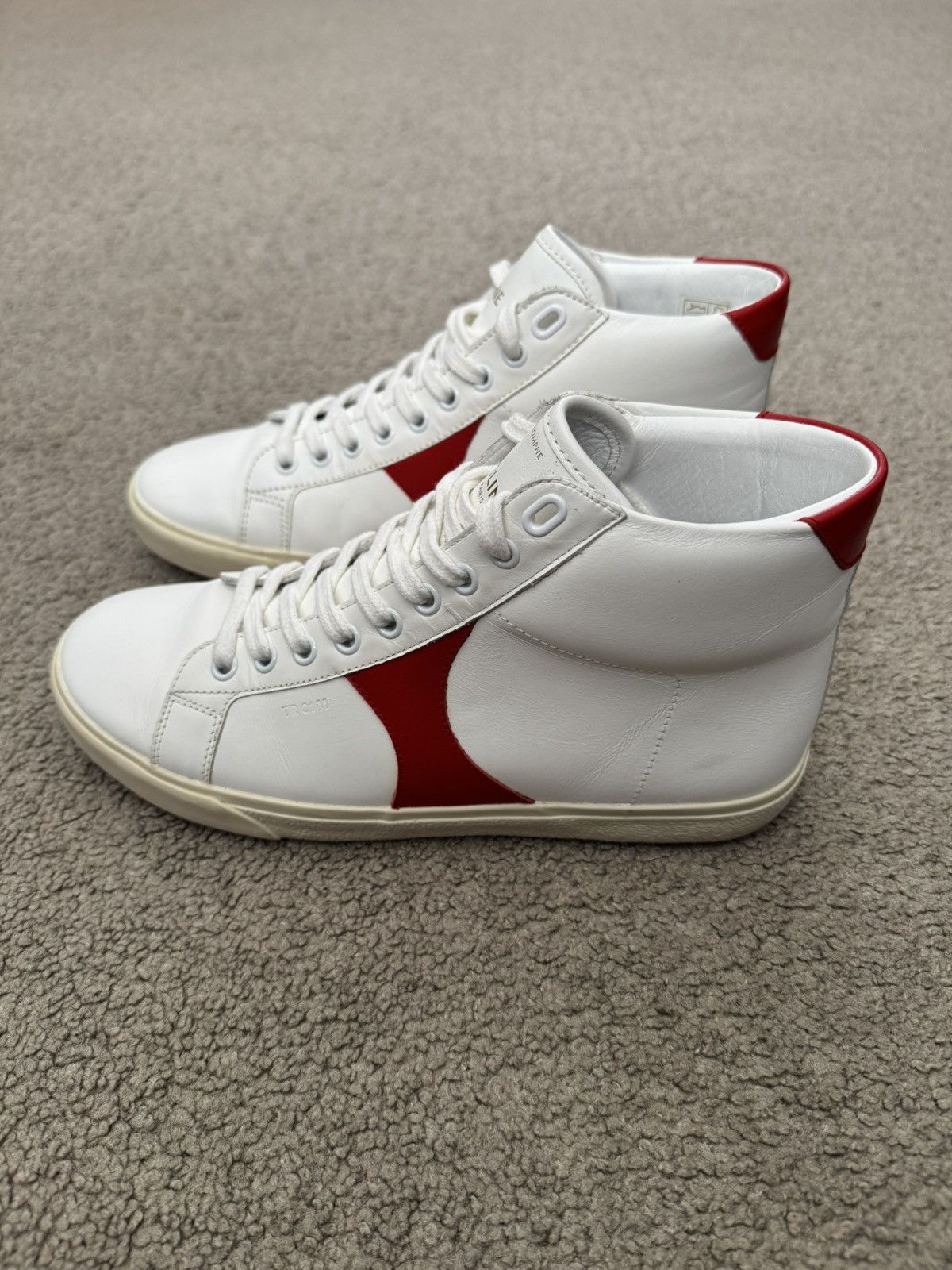 Celine Celine TR 01 Triomphe White & Red Mid Top Sneakers Size US 7 / EU 40 - 4 Thumbnail