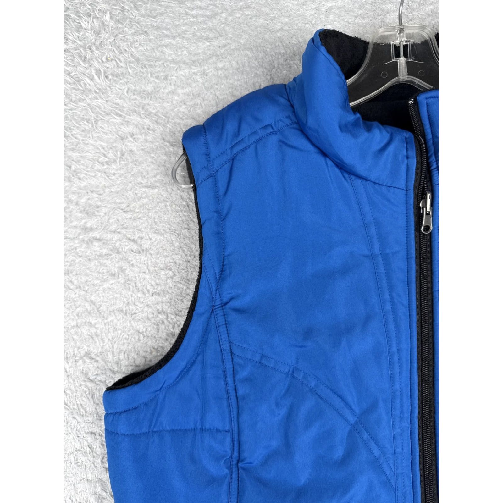 Vintage Keren Hart Vest Womens L Blue Reversible Quilted Fleece Zip Pockets Classic Outdoor Autumn Winter Cabin Casual Size L / US 10 / IT 46 - 3 Thumbnail