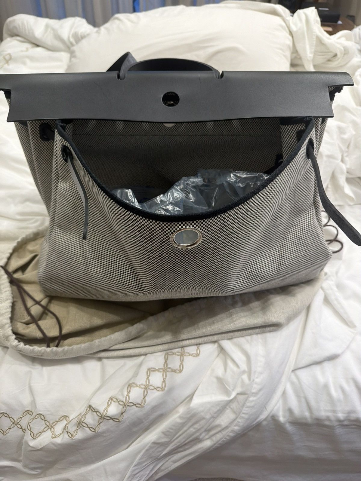 Hermes HERMES HerBag - Canvas + Leather Size ONE SIZE - 12 Thumbnail