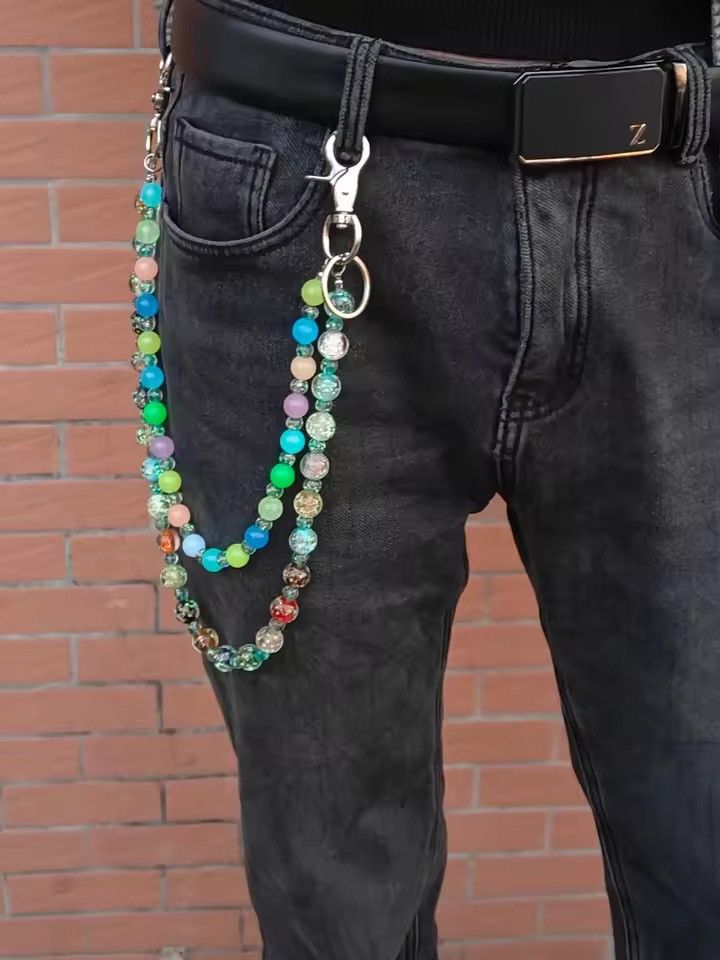 Japanese Brand Layered Luminous Glass Bead Wallet chain Size ONE SIZE - 1 Thumbnail