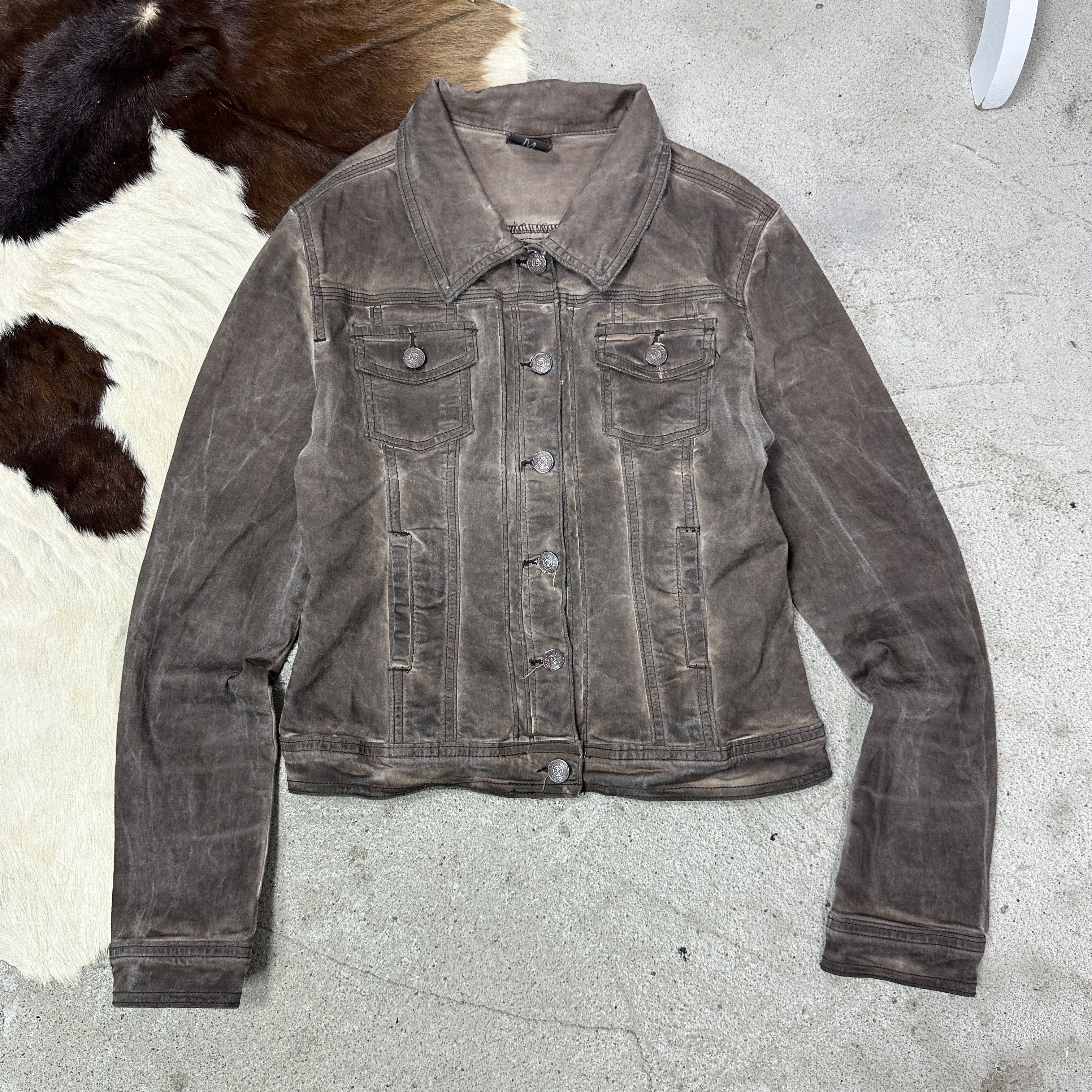 Vintage Vintage Casual Preppy Washed Fitted Jacket Y2K Size M / US 6-8 / IT 42-44 - 2 Thumbnail