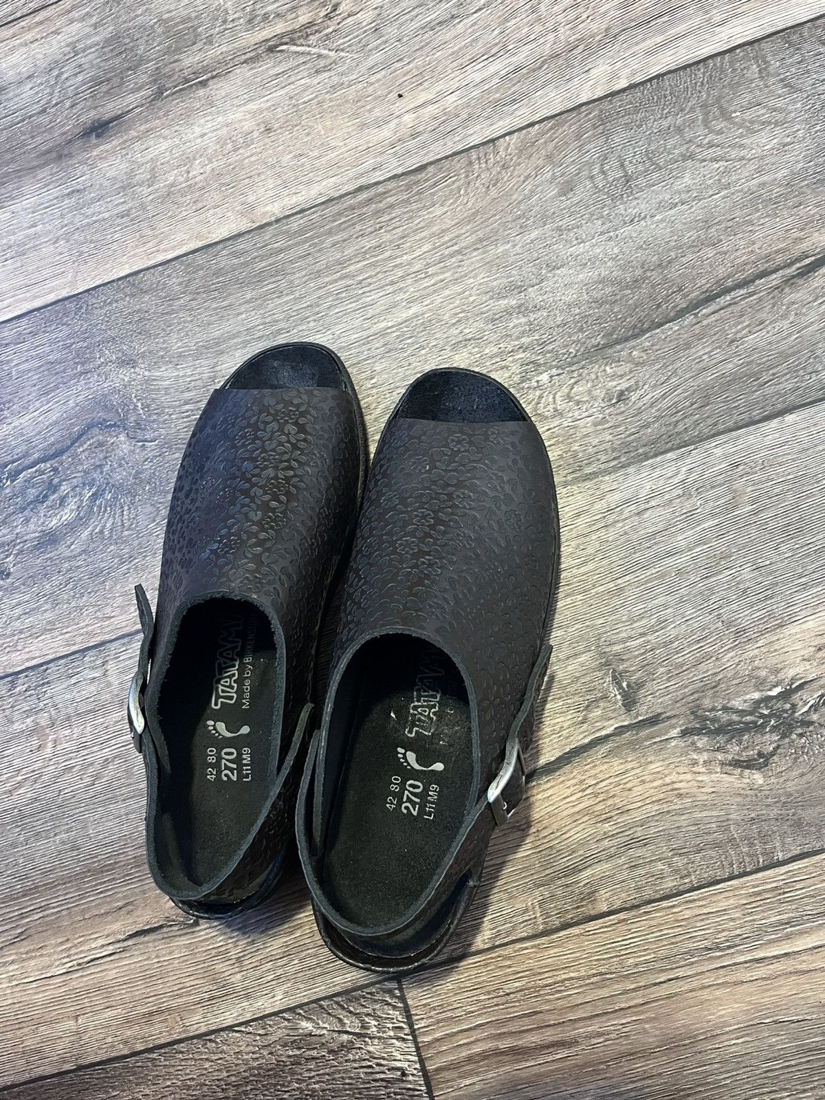 Birkenstock Birkenstock Tatami Black Pattern AvantGarde Clogs Sabots Size US 11 / IT 41 - 7 Thumbnail
