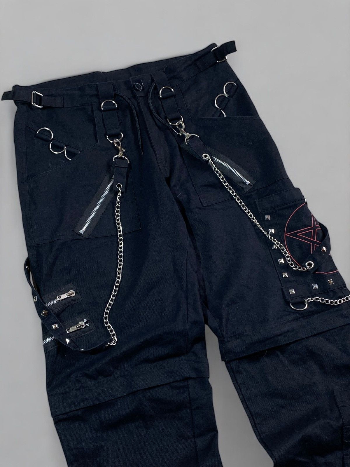 Band Tees 🔥 OPIUM Y2K STYLE DEMONIA PENTAGRAM CHAINS GOTH CARGO PANTS Size US 32 / EU 48 - 3 Thumbnail