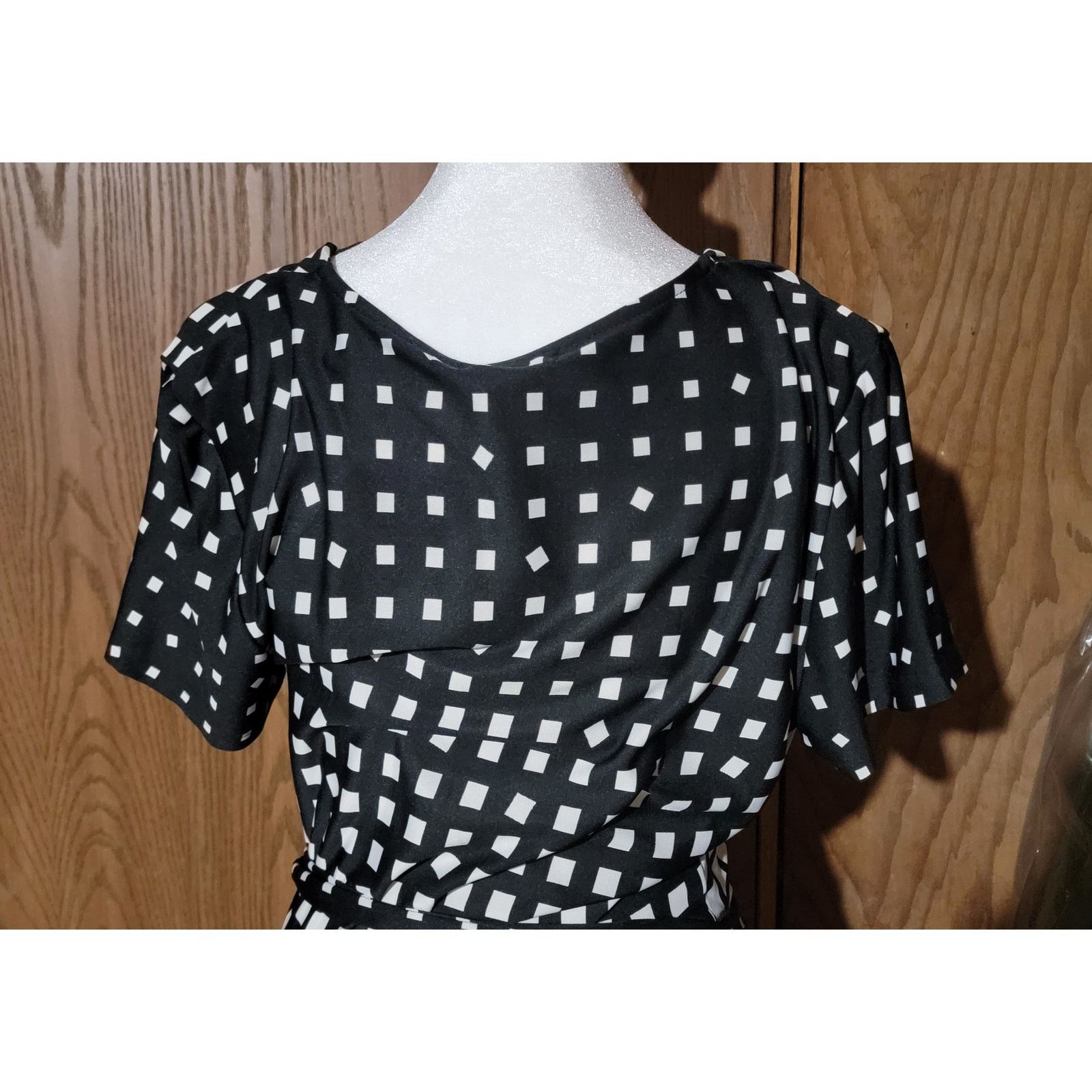 The Unbranded Brand Cocomo’ Black n White Checked Wrap Dress - Medium Size M / US 6-8 / IT 42-44 - 5 Thumbnail