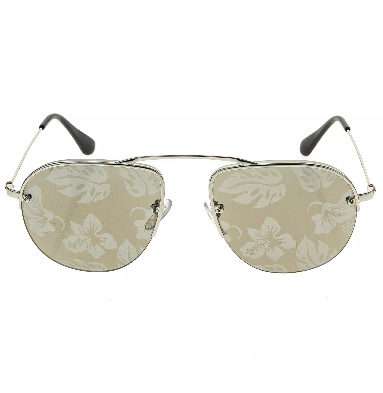 Prada PRADA TEDDY 58O PR58OS Aviator Silver Mirror Sunglasses Size ONE SIZE - 5 Thumbnail
