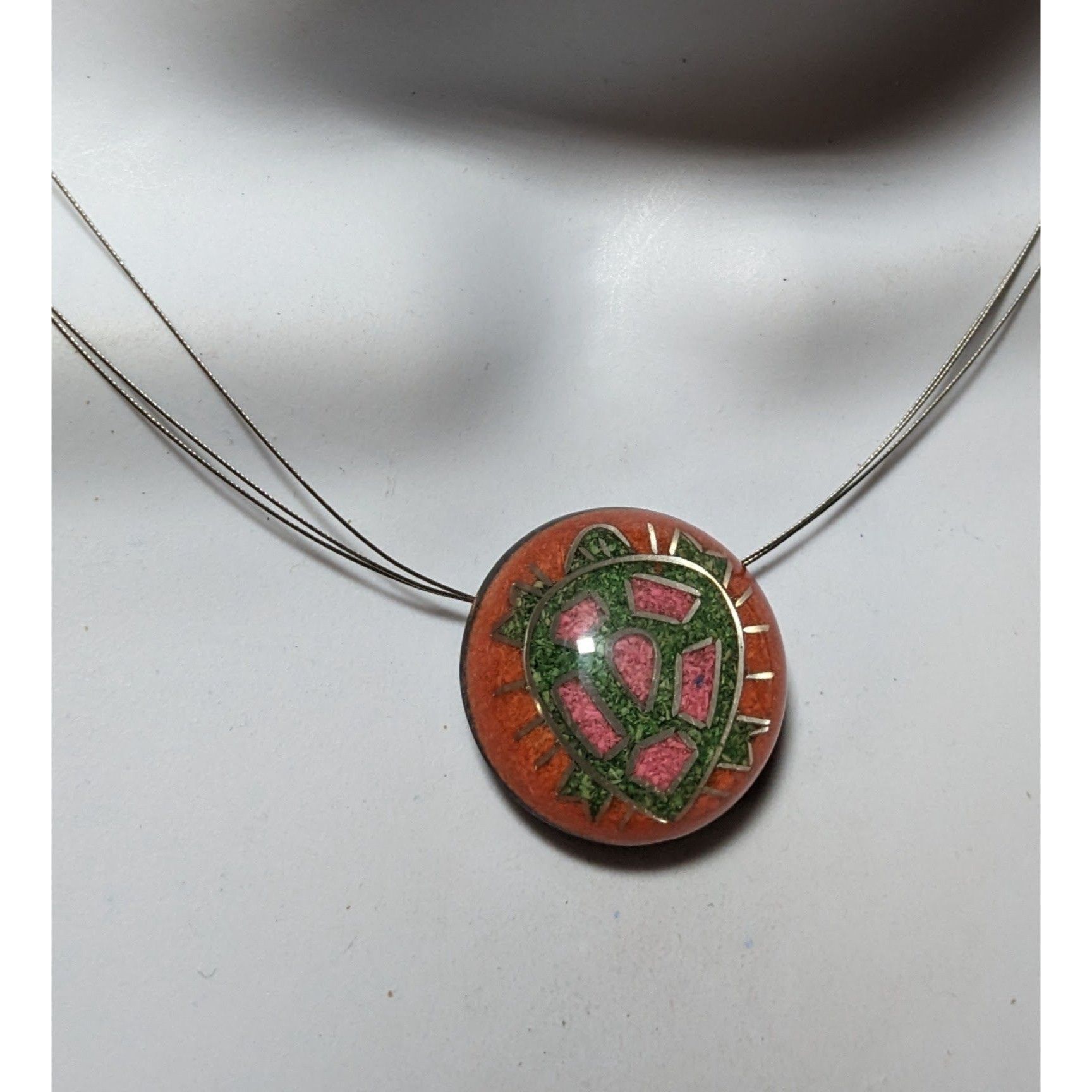 Other Vintage Southwestern Crushed Stone In Resin Turtle Pendant N Size ONE SIZE - 7 Thumbnail