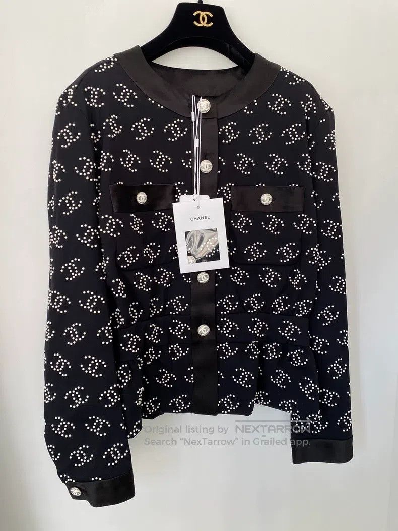 Chanel Chanel Monte Carlo black beaded silver flash buckle round- Size XS / US 0-2 / IT 36-38 - 1 Thumbnail