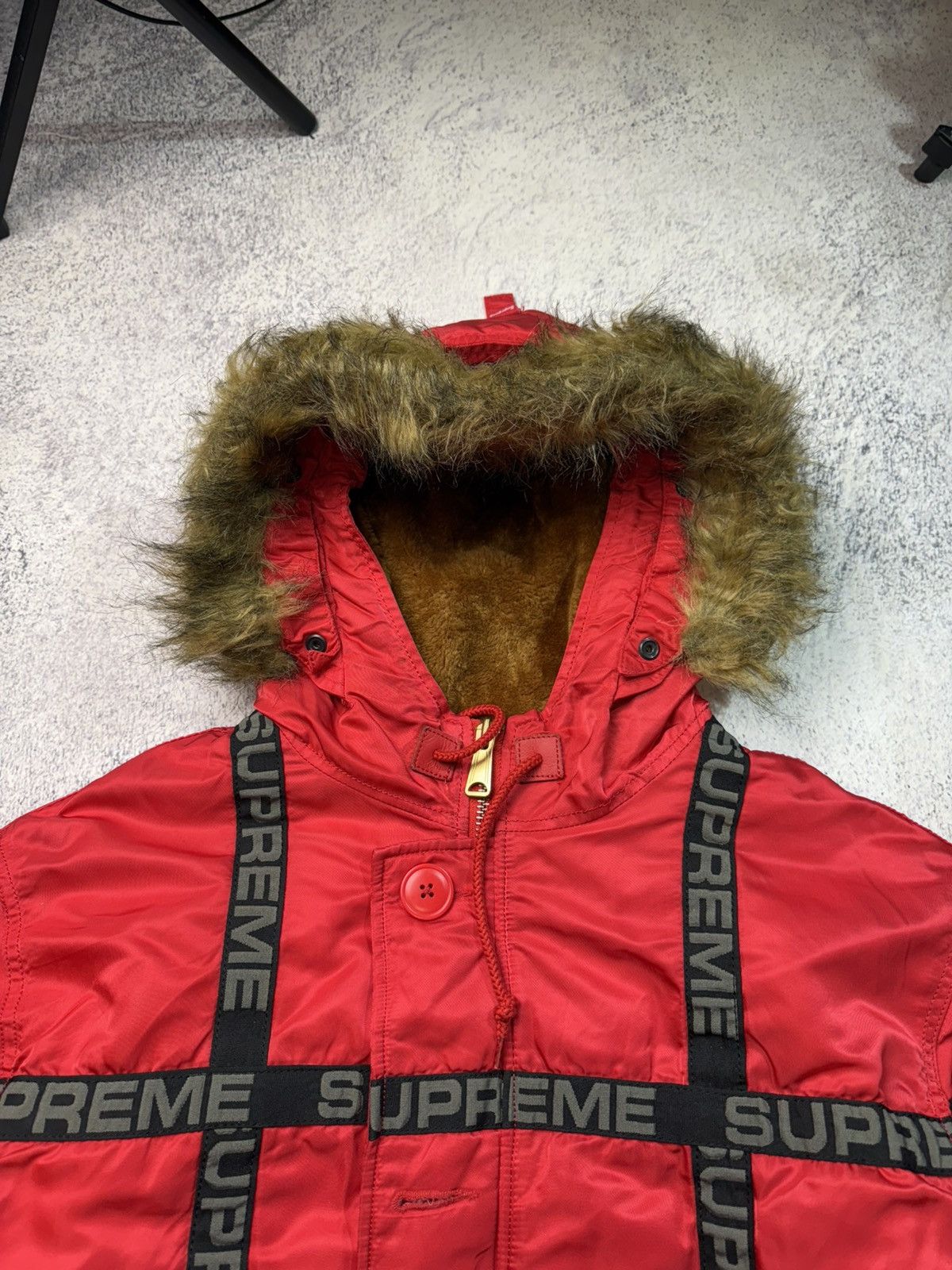 Supreme Supreme Logo Tape N-3B Parka Size US M / EU 48-50 / 2 - 7 Thumbnail