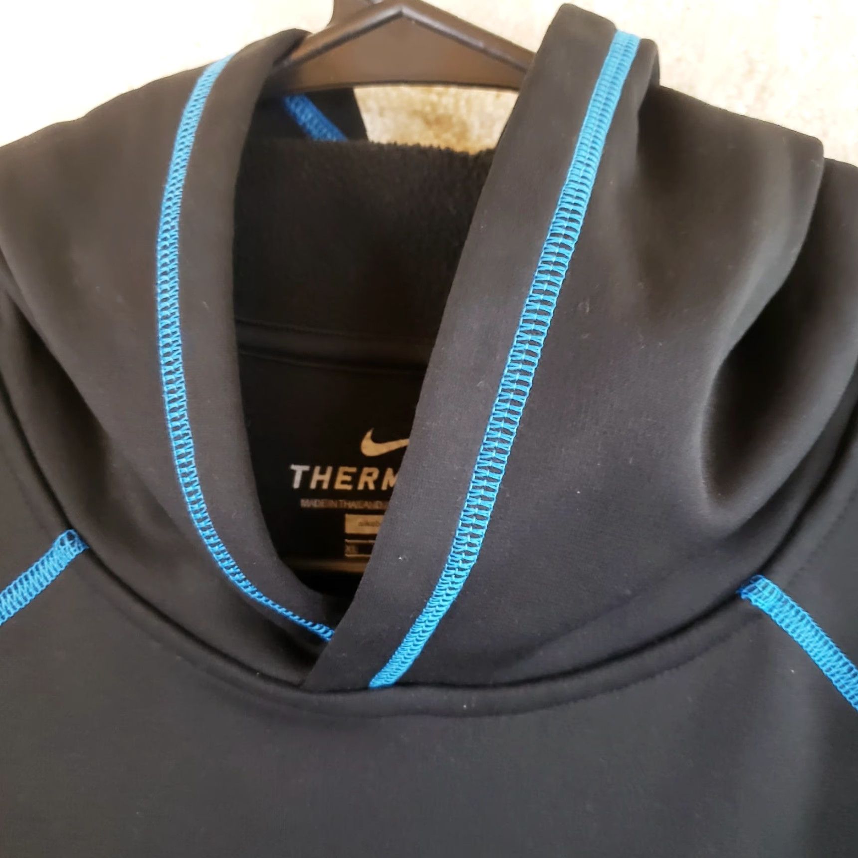 Nike Nike Hoodie Mens XL Black Therma-Fit Pullover Fleece Lined Jacket Pockets BlueT Size US XL / EU 56 / 4 - 7 Thumbnail