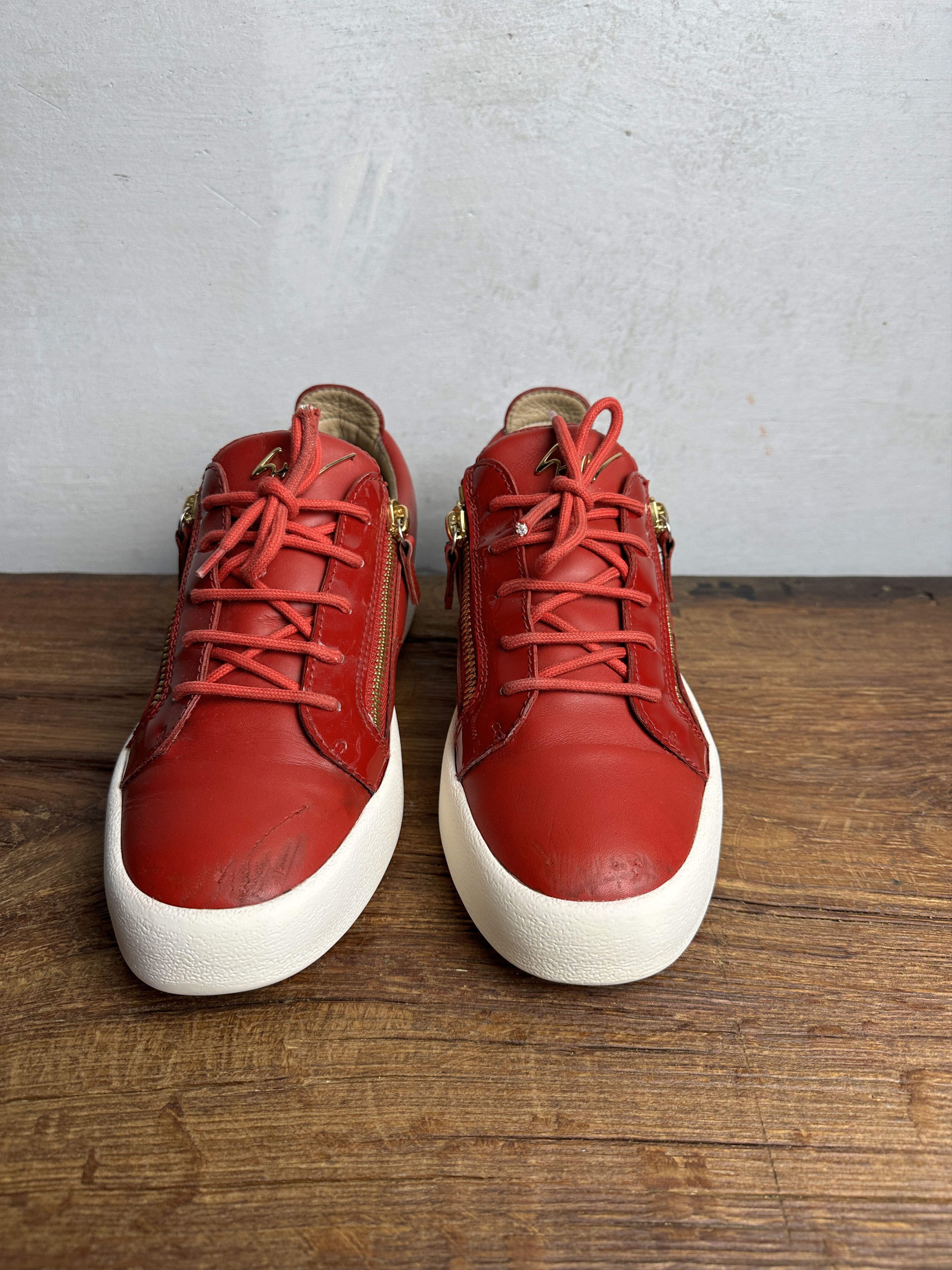 Giuseppe Zanotti Giuseppe Zanotti Red Signature Frankie Sneakers Size US 9 / EU 42 - 10 Thumbnail