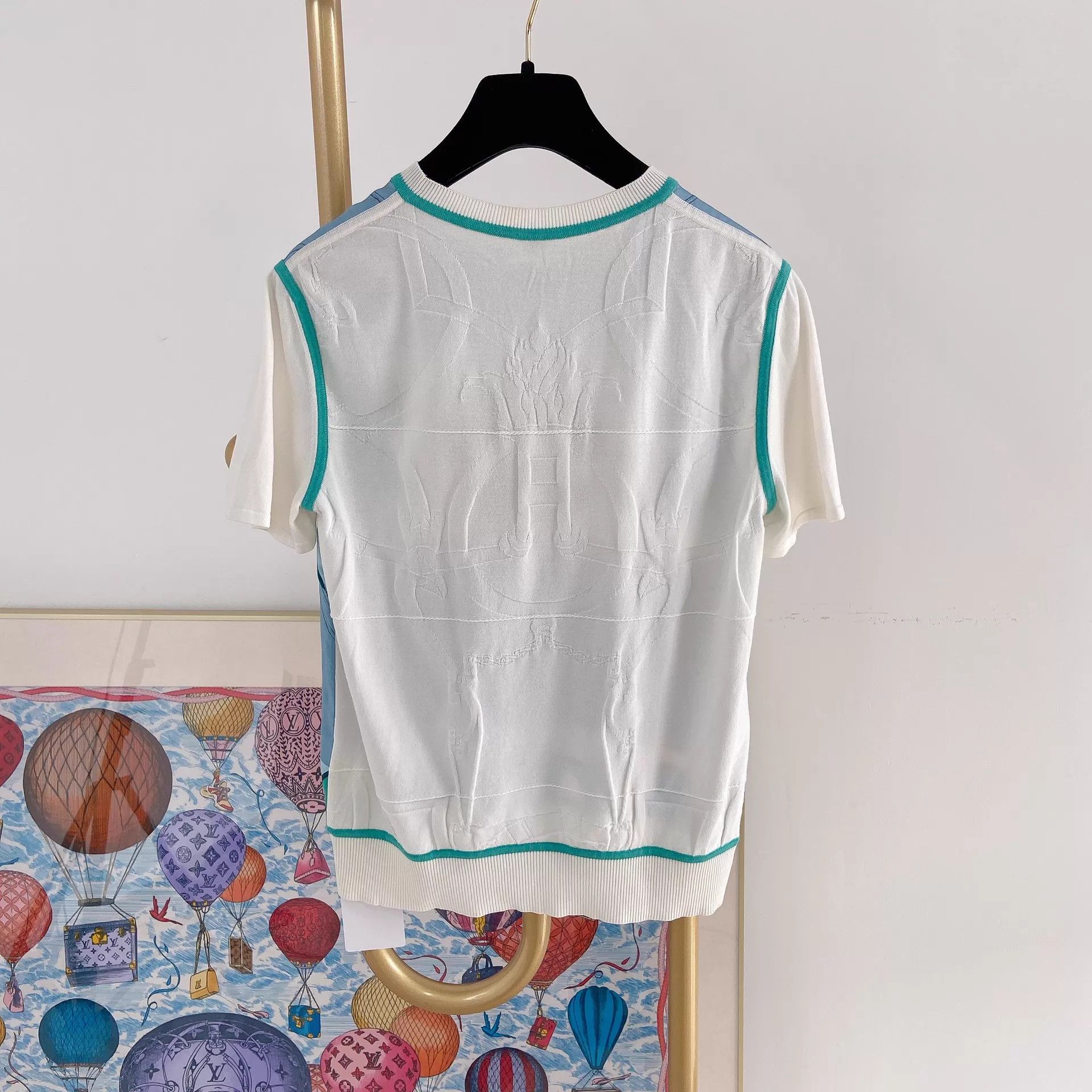 Hermes Hermes blue silk T-shirt 34 Size XS / US 0-2 / IT 36-38 - 2 Thumbnail