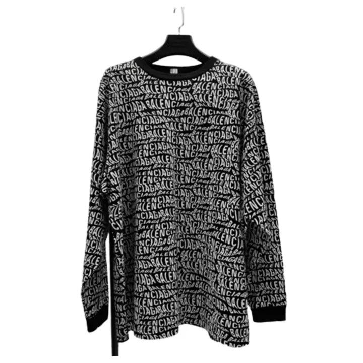 Balenciaga Balenciaga Black and White Logo Sweatshirt Size US M / EU 48-50 / 2 - 1 Thumbnail