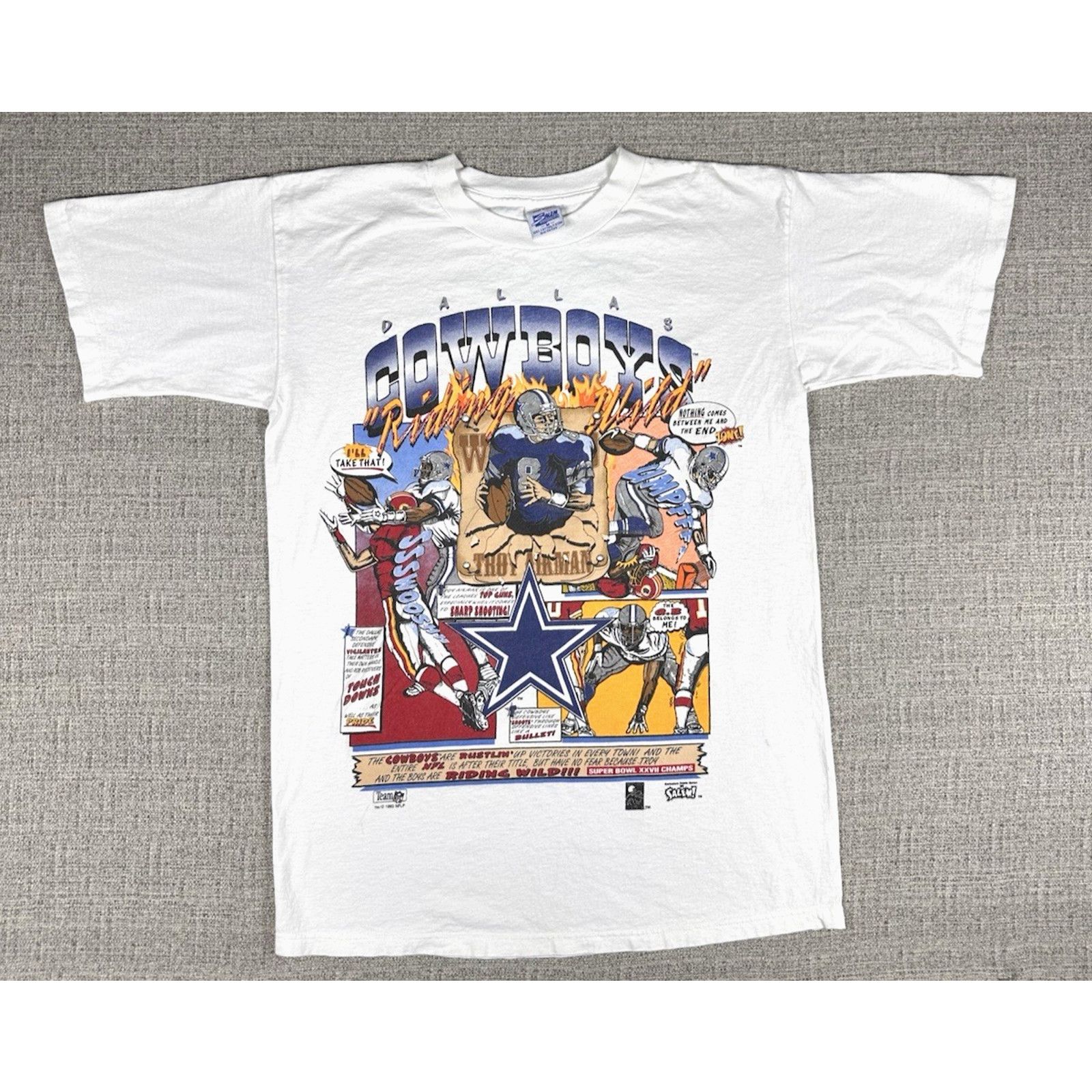 Salem Sportswear Salem Dallas Cowboys Aikman Triplets Comic Strip Sz M USA Size US M / EU 48-50 / 2 - 1 Thumbnail