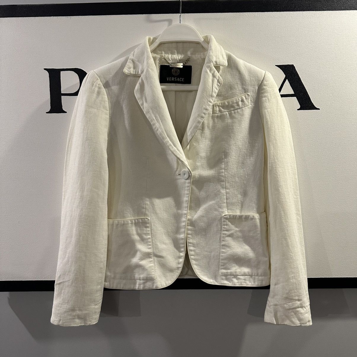 Versace Gianni Versace Women’s White Linen Blazer Size 42 Size M / US 6-8 / IT 42-44 - 1 Thumbnail