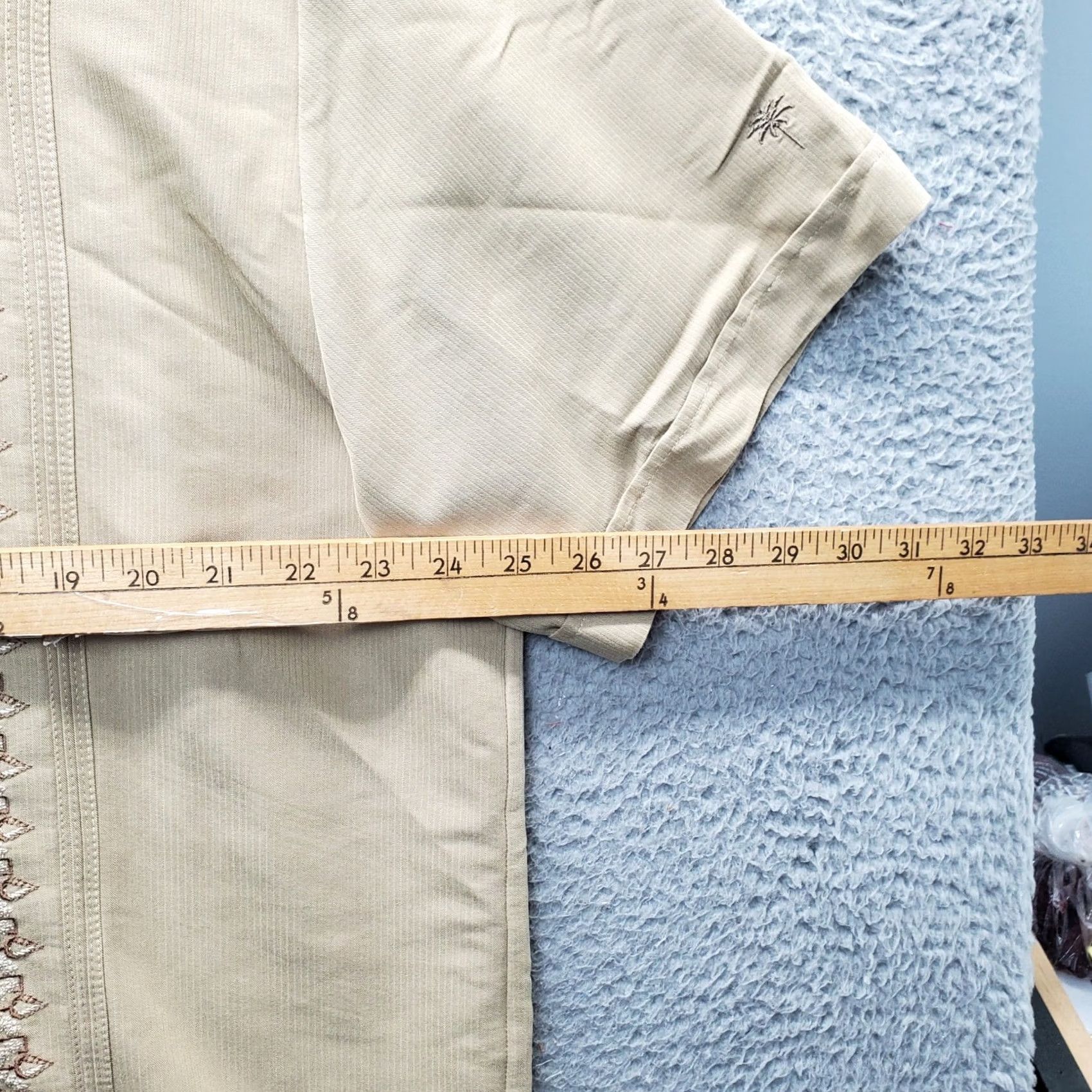 Vintage Havana Button-Up Shirt Mens XL Brown Rayon Short Sleeve Embroidered Side Slit Size US XL / EU 56 / 4 - 5 Thumbnail