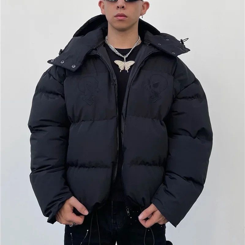 Japanese Brand × Vintage Custom Devil horns puffer black skull jacket Size US L / EU 52-54 / 3 - 3 Thumbnail