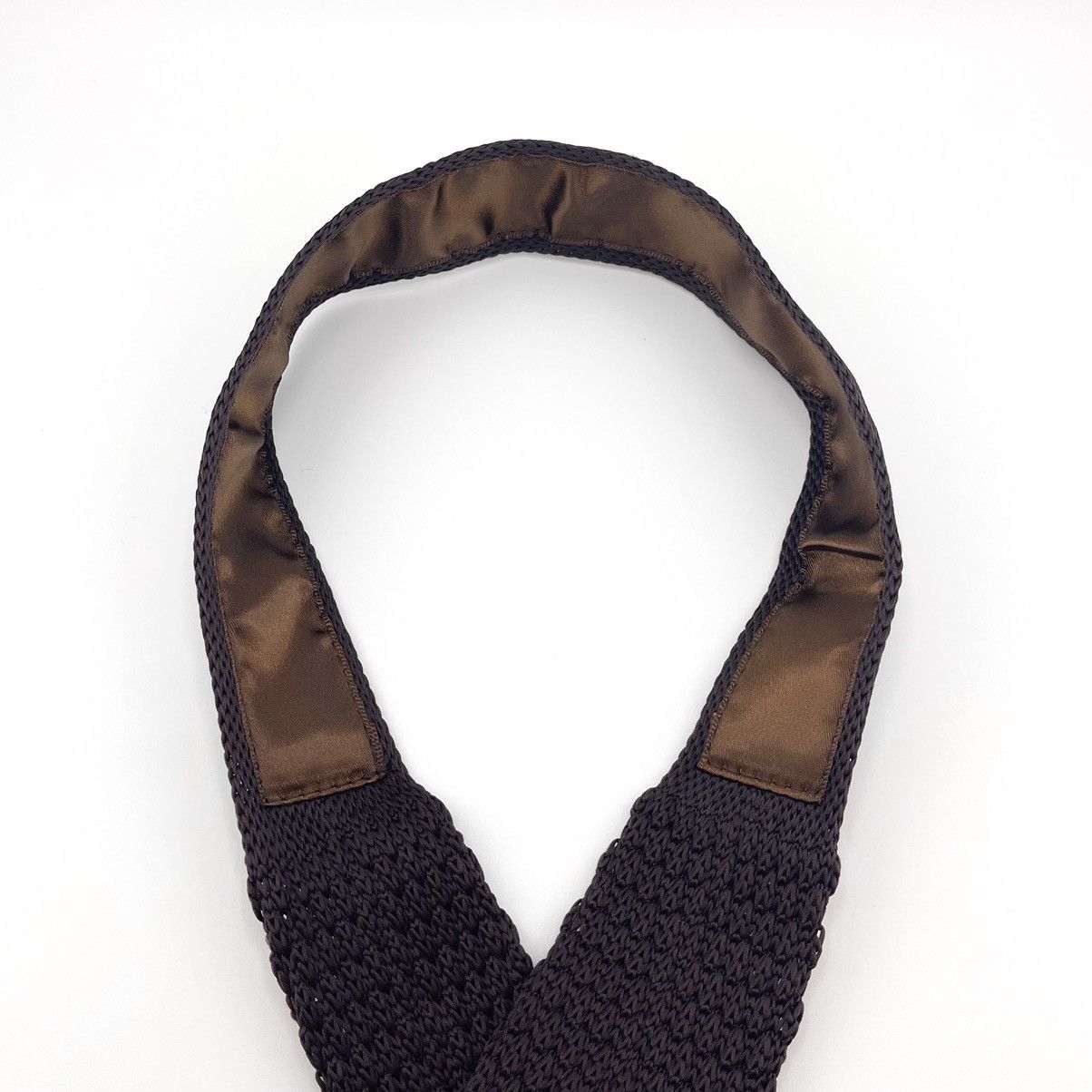 Other Men’s Dark Brown Knit Tie & Alabaster Floral Pocket Square Size ONE SIZE - 9 Thumbnail