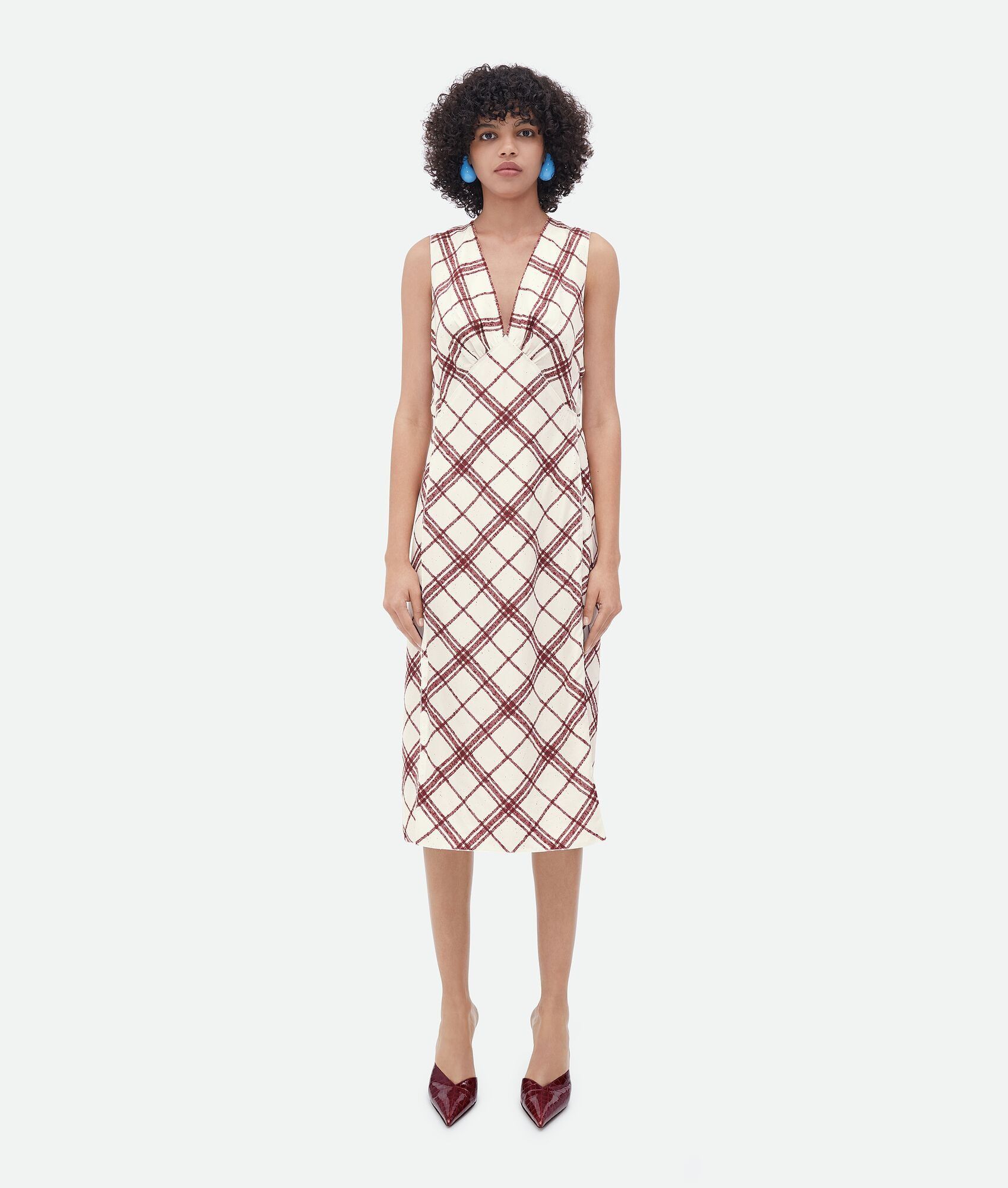 Bottega Veneta o1bcso1str0225 Check Print Viscose And Silk Dress Multicolor Size M / US 6-8 / IT 42-44 - 1 Thumbnail