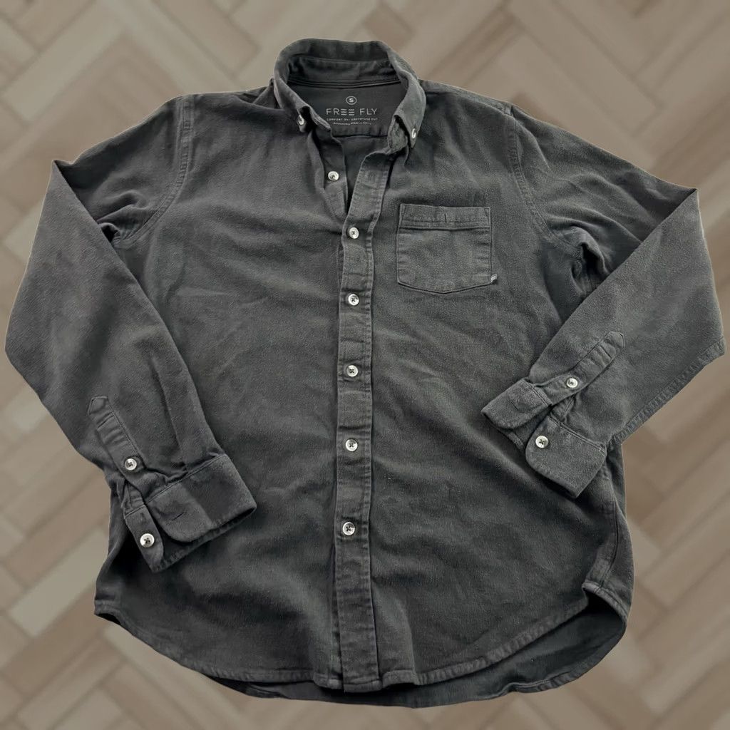 Vintage Free Fly Chamois Long Sleeve Button Up Shirt Women's Small Gray Size S / US 4 / IT 40 - 1 Thumbnail