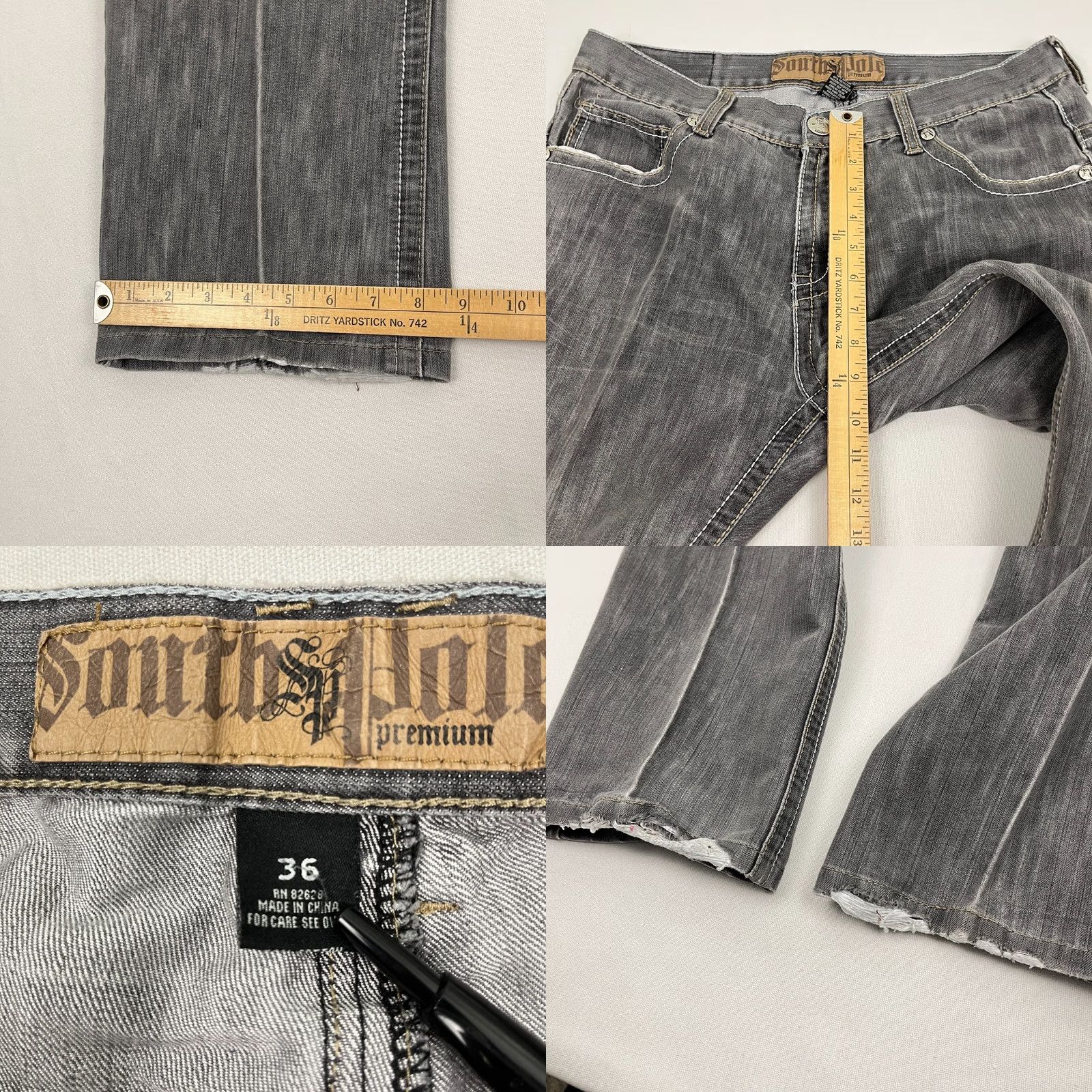 Southpole Southpole Jeans Adult 34 x 26 Washed Gray Hip Hop Grunge Wide-Leg 5-Pocket Denim Cotton Blend Regular Size Type Regular Mens Womens Size 24" / US 00 / IT 34 - 8 Thumbnail