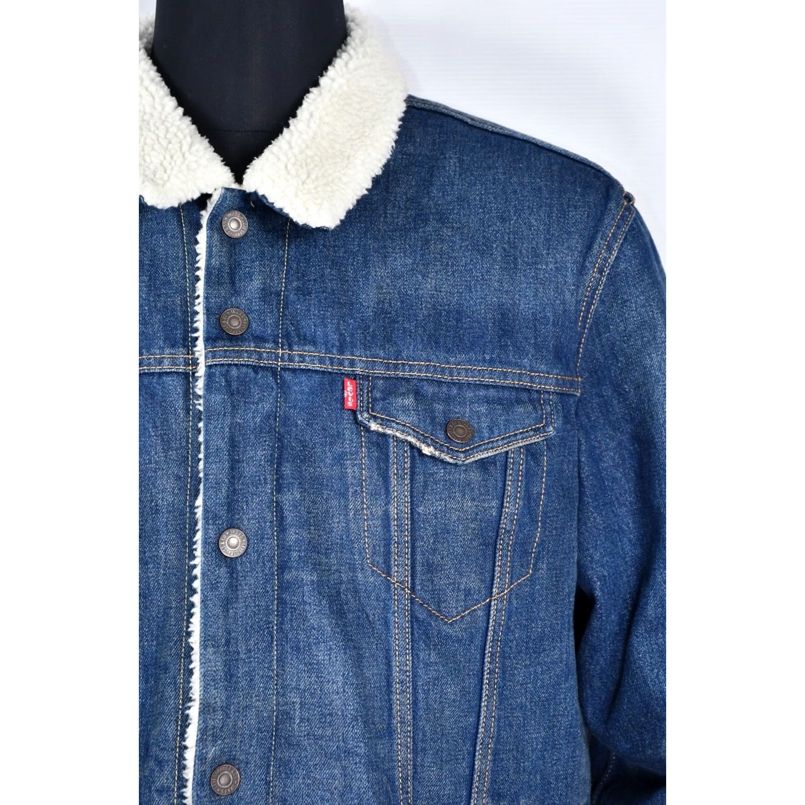 Levi's LEVI'S Jacket Denim Trucker Sherpa Lined Blue 3XL Men’s Size 3XL Jacket Color Blue 3XL Mens Levi's Sherpa Denim Jacket Size US 39 - 7 Thumbnail