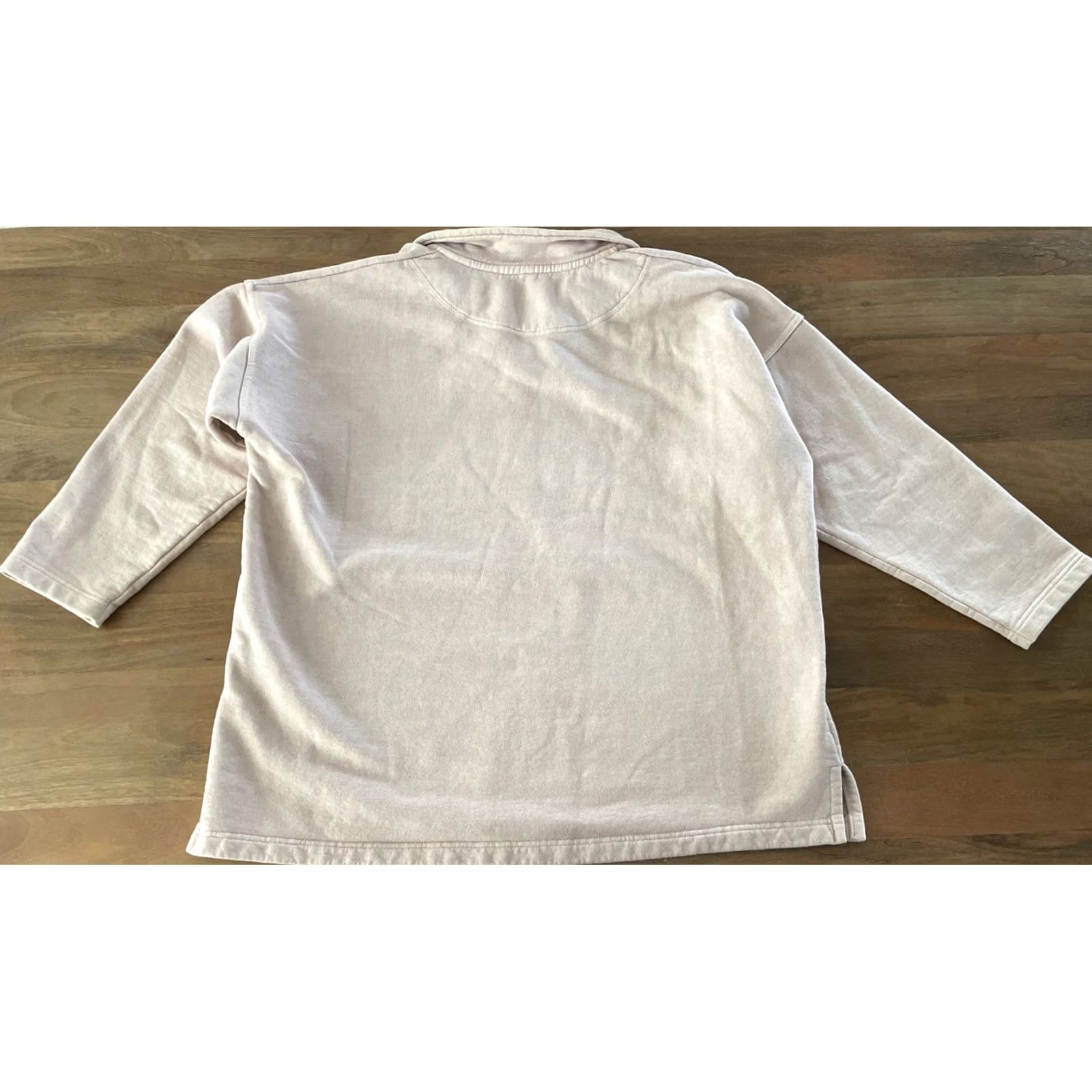 Vintage Sloppy Joe Sweatshirt Womens M Peach Collared Pullover Organic Cotton Made UK Size M / US 6-8 / IT 42-44 - 2 Thumbnail