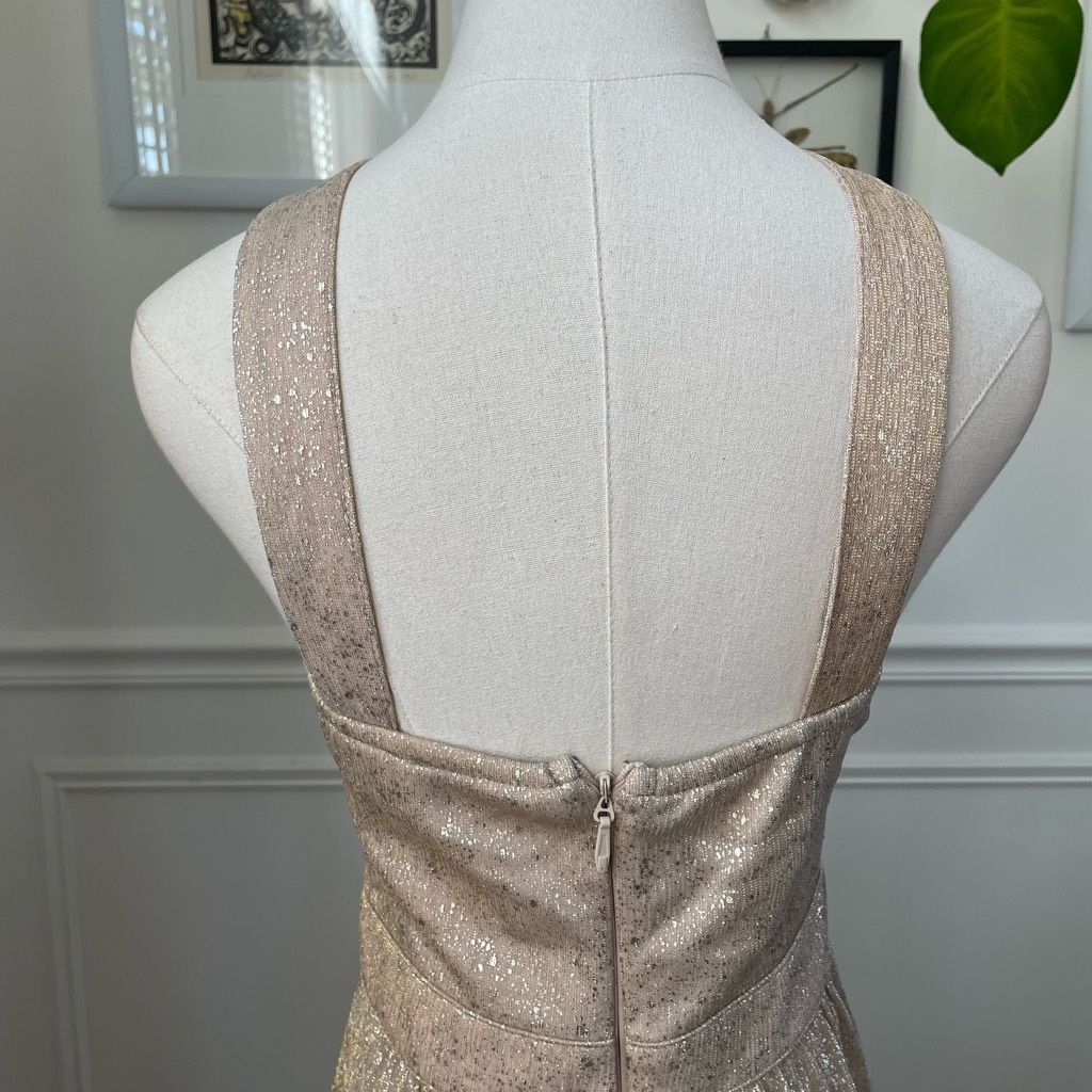 Other Lulus Metallic Gold Halter Grecian Neck Flowing Chiffon Form Size S / US 4 / IT 40 - 4 Thumbnail