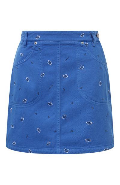 Kenzo o1y1025 Denim Mini Skirt in Blue Size 26" / US 2 / IT 38 - 1 Thumbnail