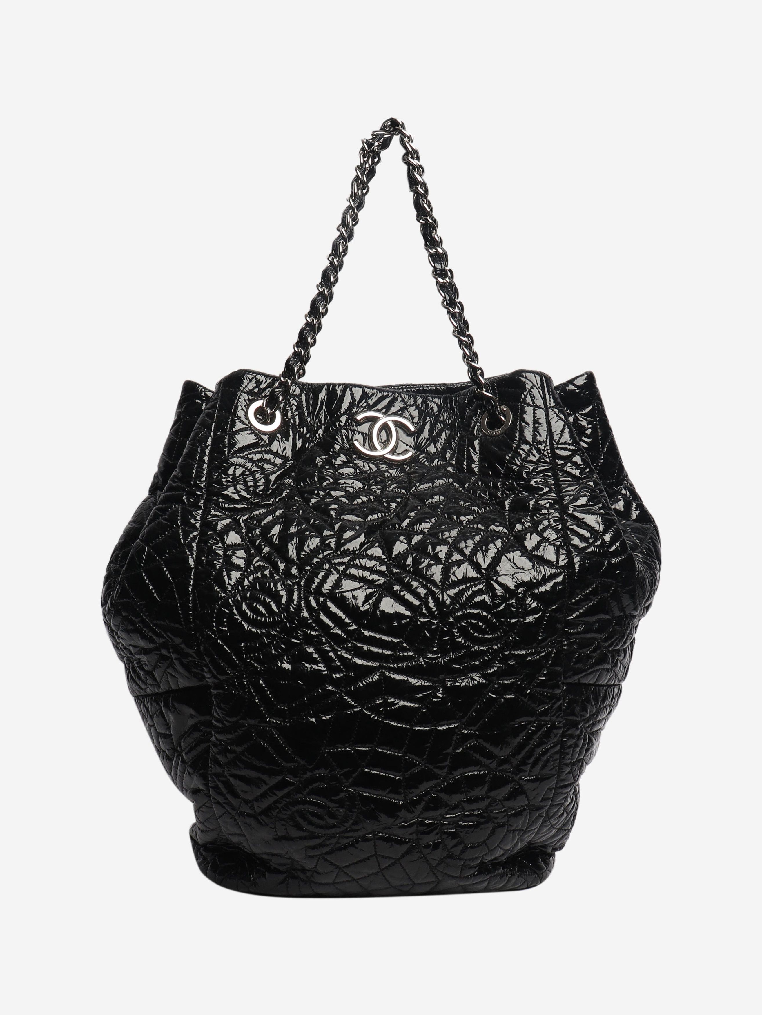 Chanel Black 2008 patent leather quilted tote bag Size ONE SIZE - 1 Thumbnail