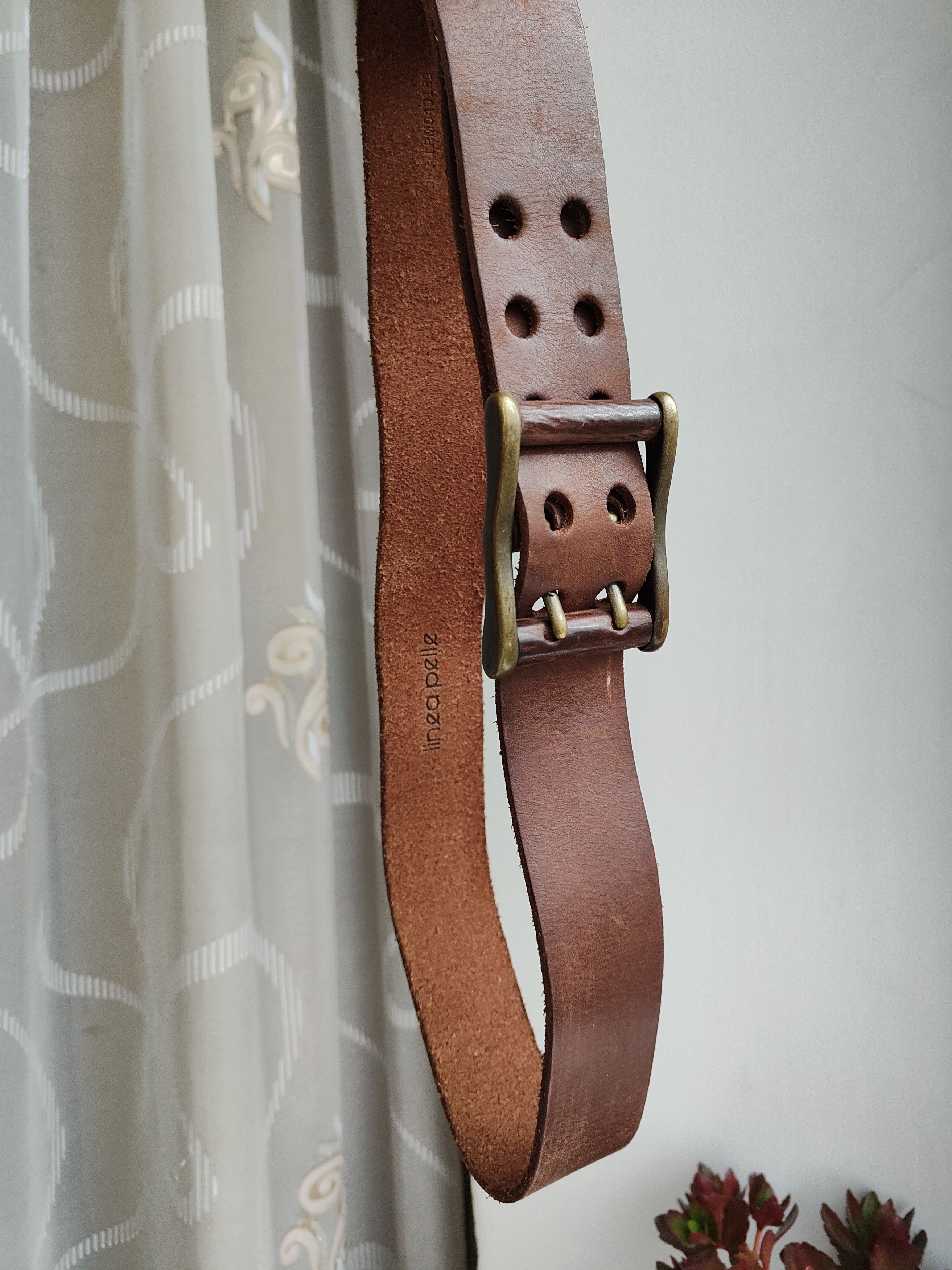 Linea Vintage Leather Belt Linea Pelle Genuine Leather Men's Belt Size ONE SIZE - 3 Thumbnail