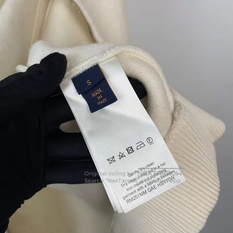 Louis Vuitton Louis Vuitton Cream-Embossed LV Hooded Zip Cashmere Jacket Size US S / EU 44-46 / 1 - 7 Thumbnail