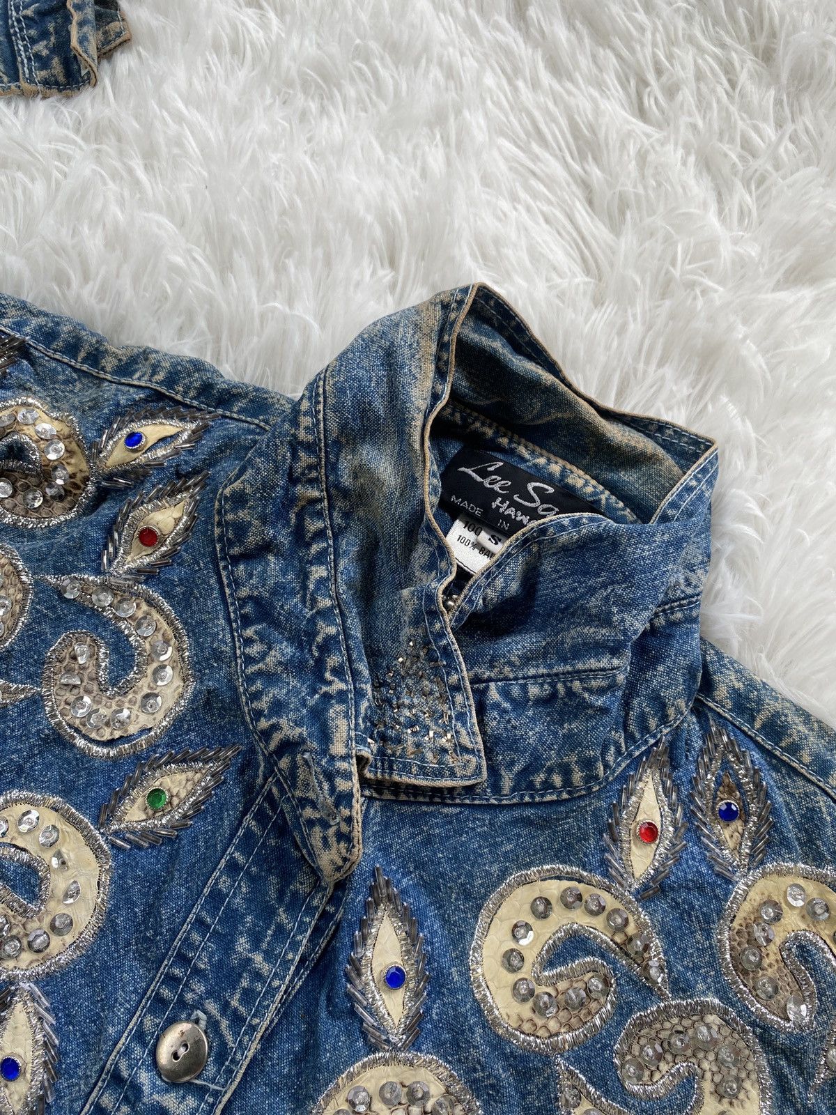 Vintage VINTAGE Lee Sands Hawaii Denim Button Jacket Women Size L / US 10 / IT 46 - 8 Thumbnail
