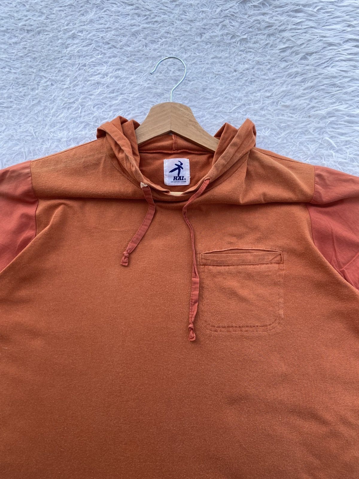 Issey Miyake Vintage 90s Hai Sporting Gear by Issey Miyake Hooded Tshirt Size US M / EU 48-50 / 2 - 6 Thumbnail