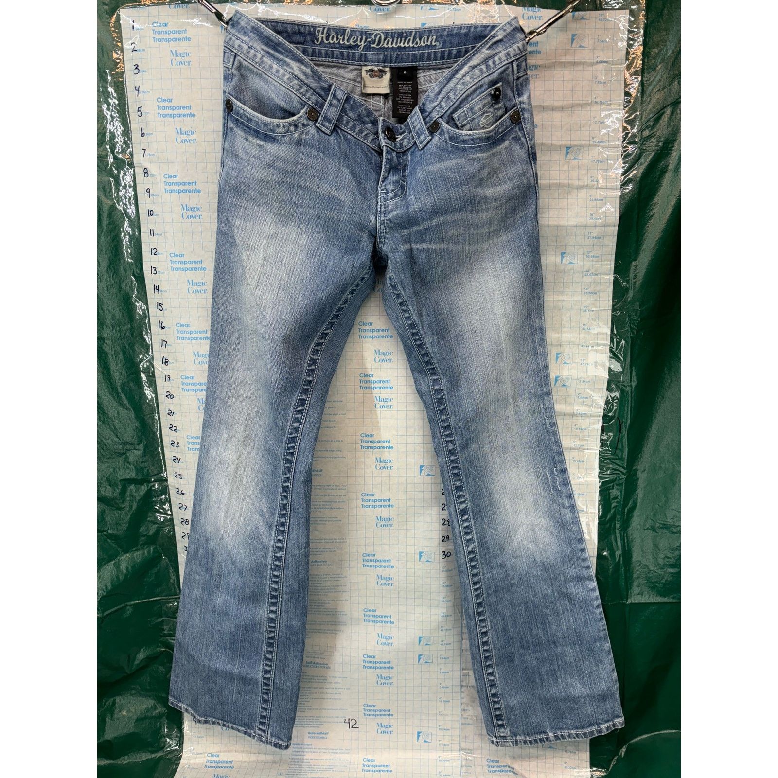 Harley Davidson Harley Davidson Jeans Size 6 Distressed Flair Bottom Size 28" / US 6 / IT 42 - 4 Thumbnail