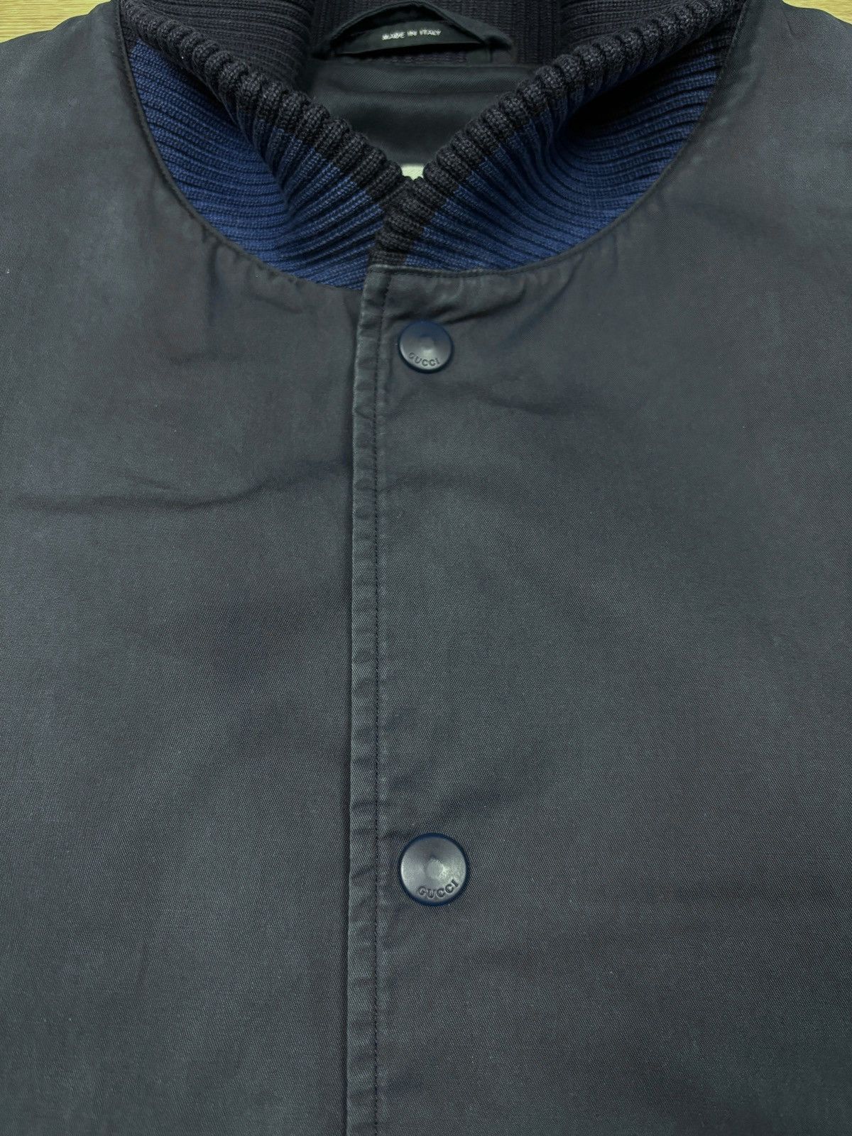 Gucci SS2010 Gucci Navy Cotton & Leather Sleeve Varsity Jacket Size US L / EU 52-54 / 3 - 8 Thumbnail