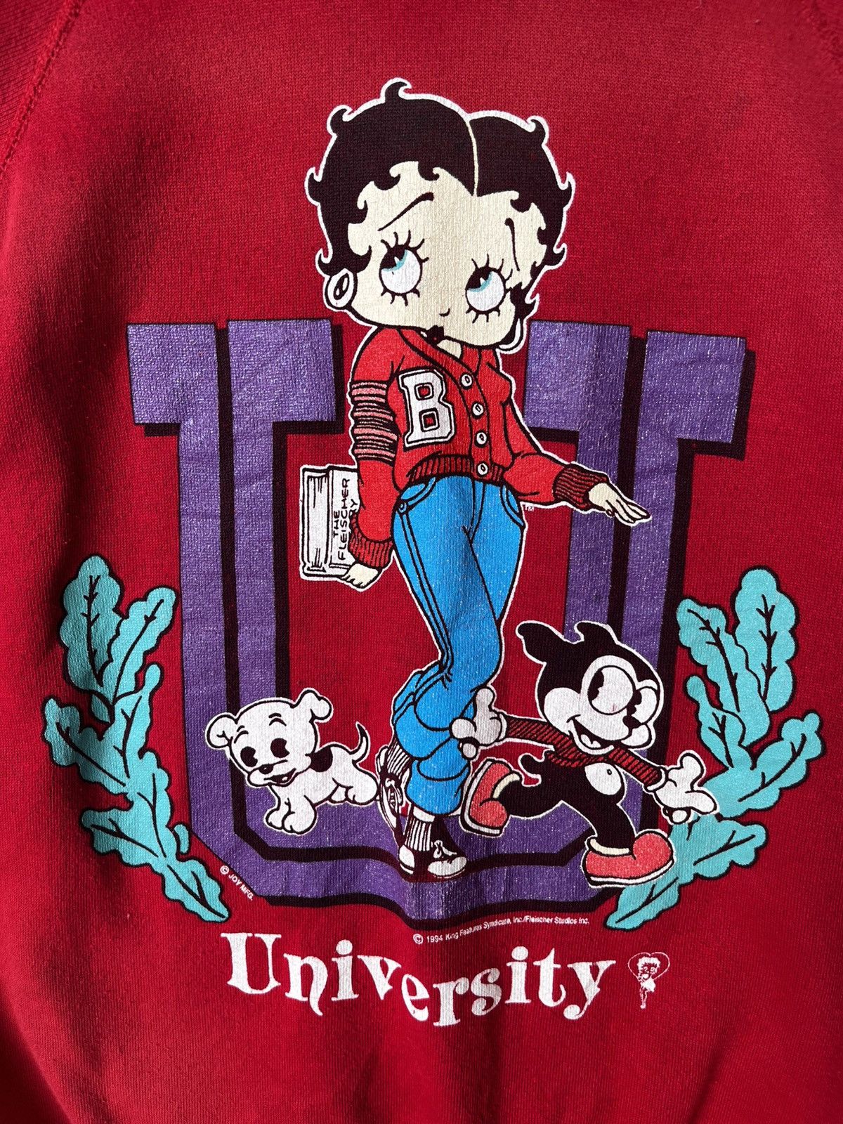 Tultex Vintage 90s Betty Boop University Sweatshirt Size US L / EU 52-54 / 3 - 3 Thumbnail